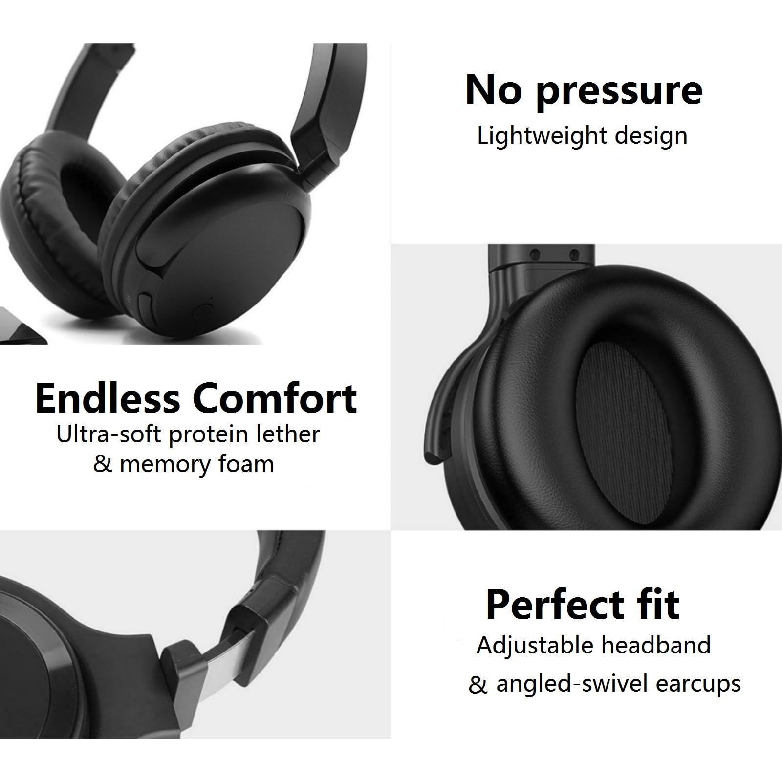 Premium HiFi Stereo Wireless Bluetooth Headphones with FM Radio - Over-Ear Noise Cancelling Headset for Adults & Seniors, Deep Bass Lightweight Design for Phone, PC, TV - Perfect for Home Entertainment, Travel & Relaxation