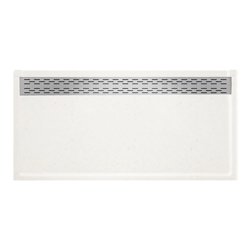 Swan SB03464.168 Solid Surface Wide Trough Drain Shower Base, 34x64x5.33 Inches, Baby's Breath - Perfect for Modern Bathroom Renovations and Spa-Like Showers
