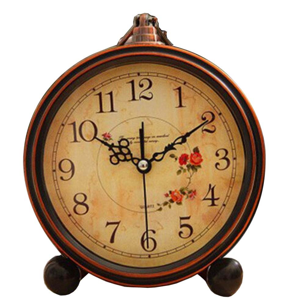 Vintage European Style Silent Table & Mantle Clock - Elegant Home Decor for Living Room, Bedroom, or Office