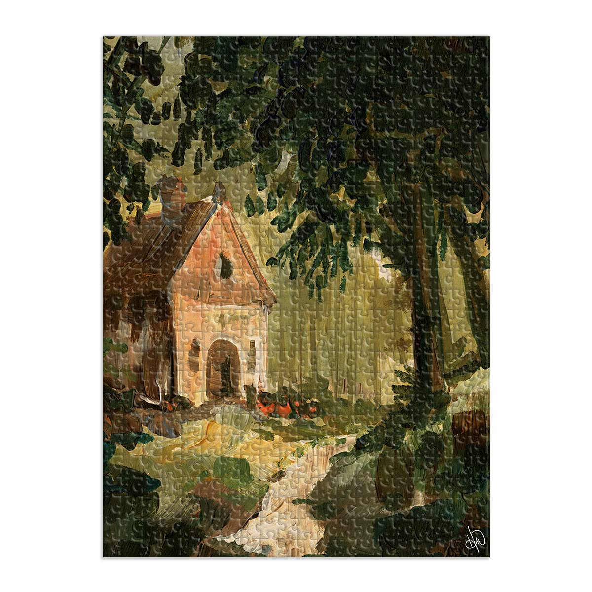 Lost Cottage in The Woods Next to The Stream - 100 Piece Art Jigsaw Puzzle for Adults | Premium Puzzle Gallery Collection | Perfect for Relaxation, Family Game Night & Home Decor