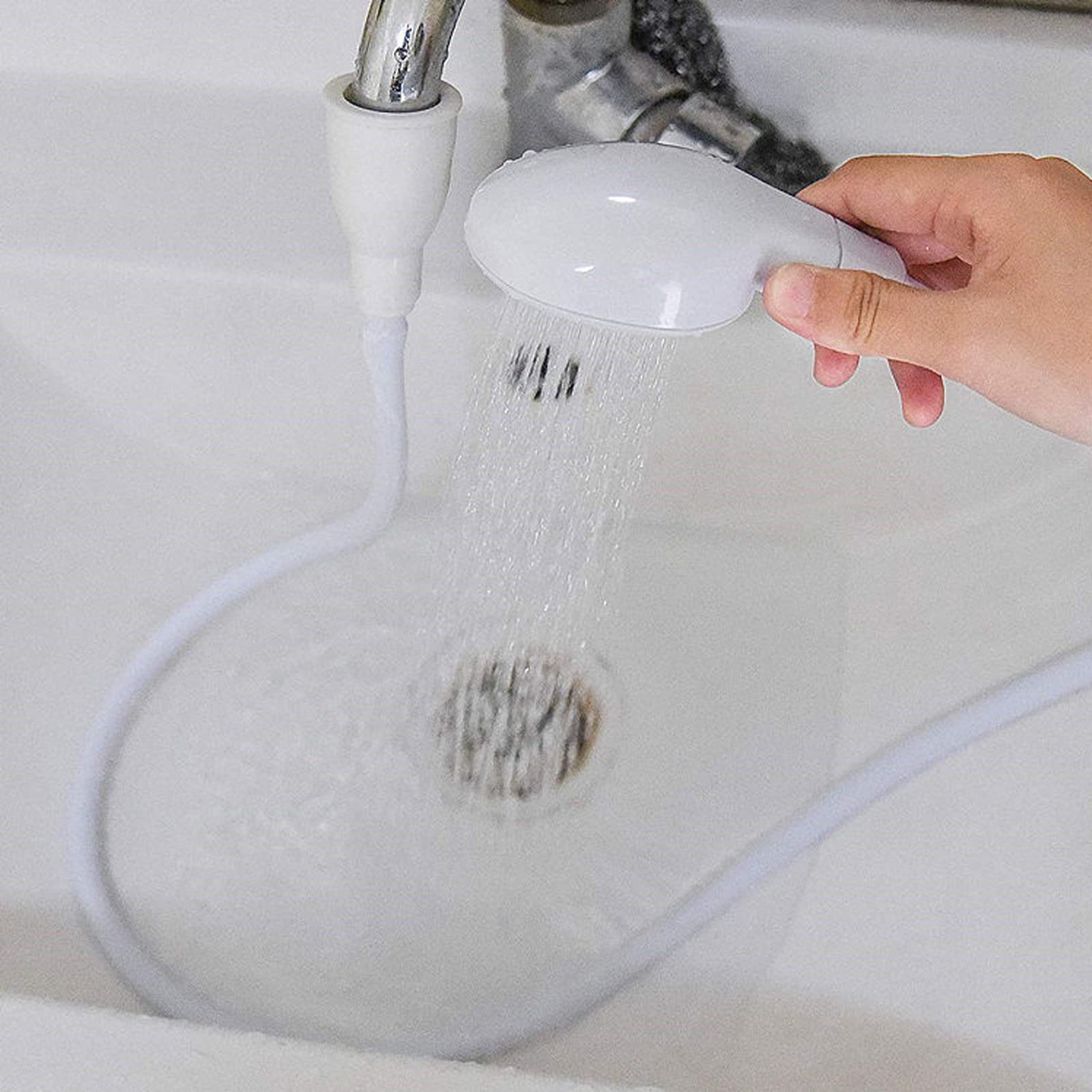 Portable Handheld Pet Shower Head with Stainless Steel Clamp - Adjustable Shower Hose Attachment for Bathtub, Sink & Faucet | Perfect for Dog Bathing, Pet Grooming & Outdoor Cleaning