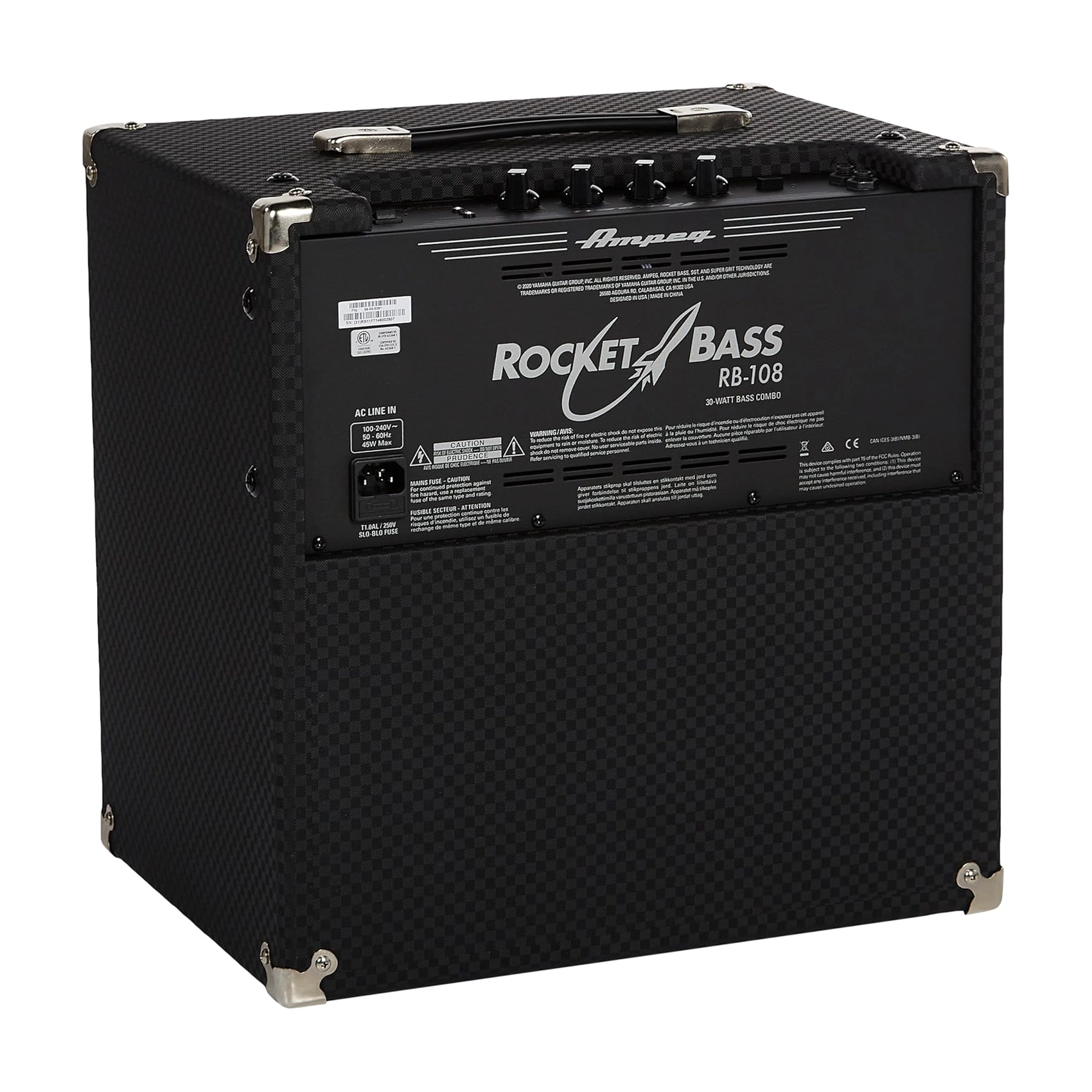 Ampeg Rocket Bass RB 108 30W 1×8 Bass Combo Amplifier - Professional Bass Guitar Amp for Practice & Small Gigs | Perfect for Home Studios & Live Performances
