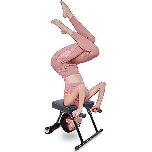 Premium Yoga Inversion Chair - Adjustable Indoor Headstand Stool for Home Gym, Multifunctional Yoga Fitness Accessory | Perfect for Yoga Training, Stress Relief & Core Strengthening