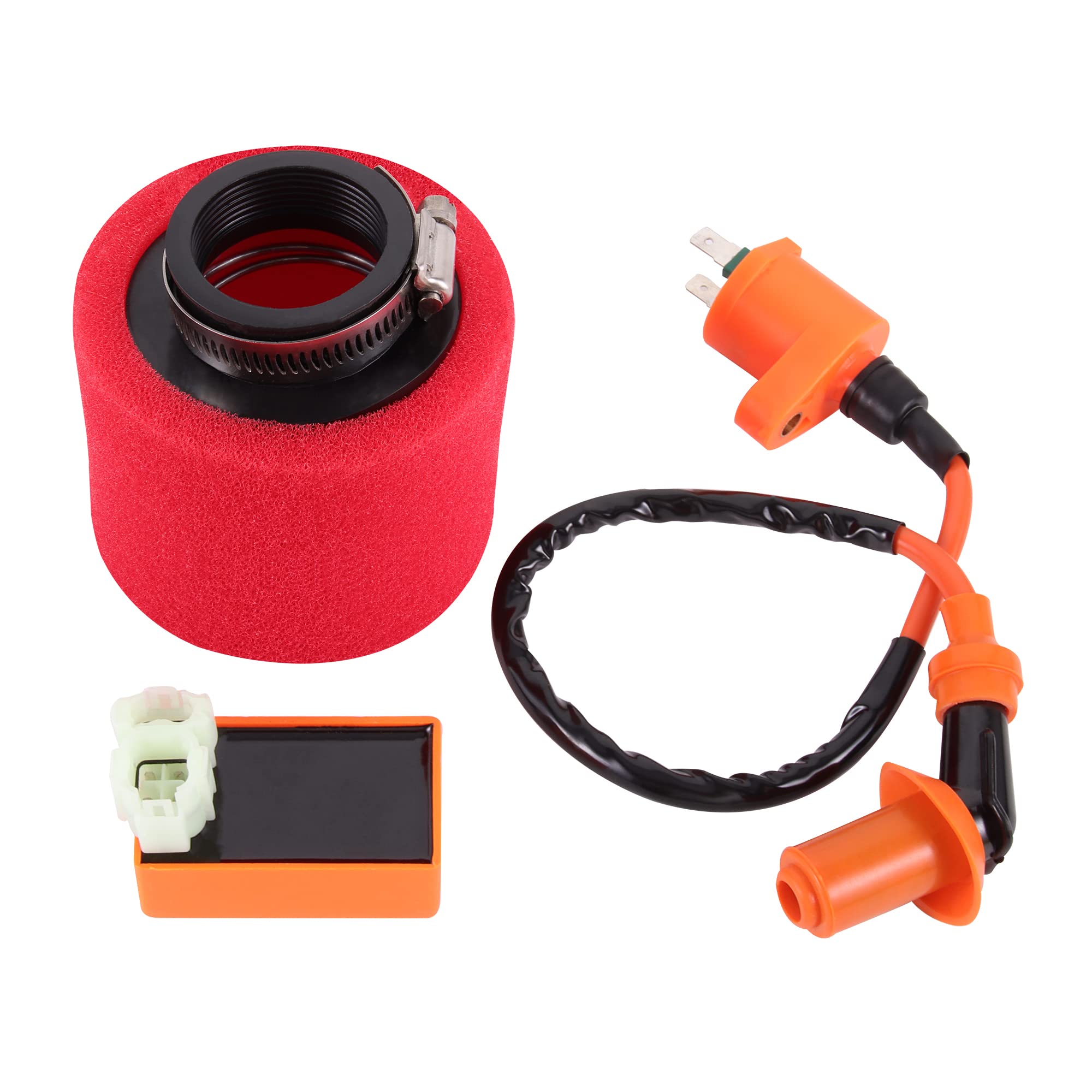 GOOFIT 6 Pin AC CDI Ignition Coil & Air Filter Kit - Compatible with GY6 4-Stroke 139QMB 152QMI Engines (50cc 125cc 150cc) - Perfect for ATV, Dirt Bike, Go Kart, Moped & Scooter Performance Upgrades - Ideal for Off-Road Adventures and Urban Commuting