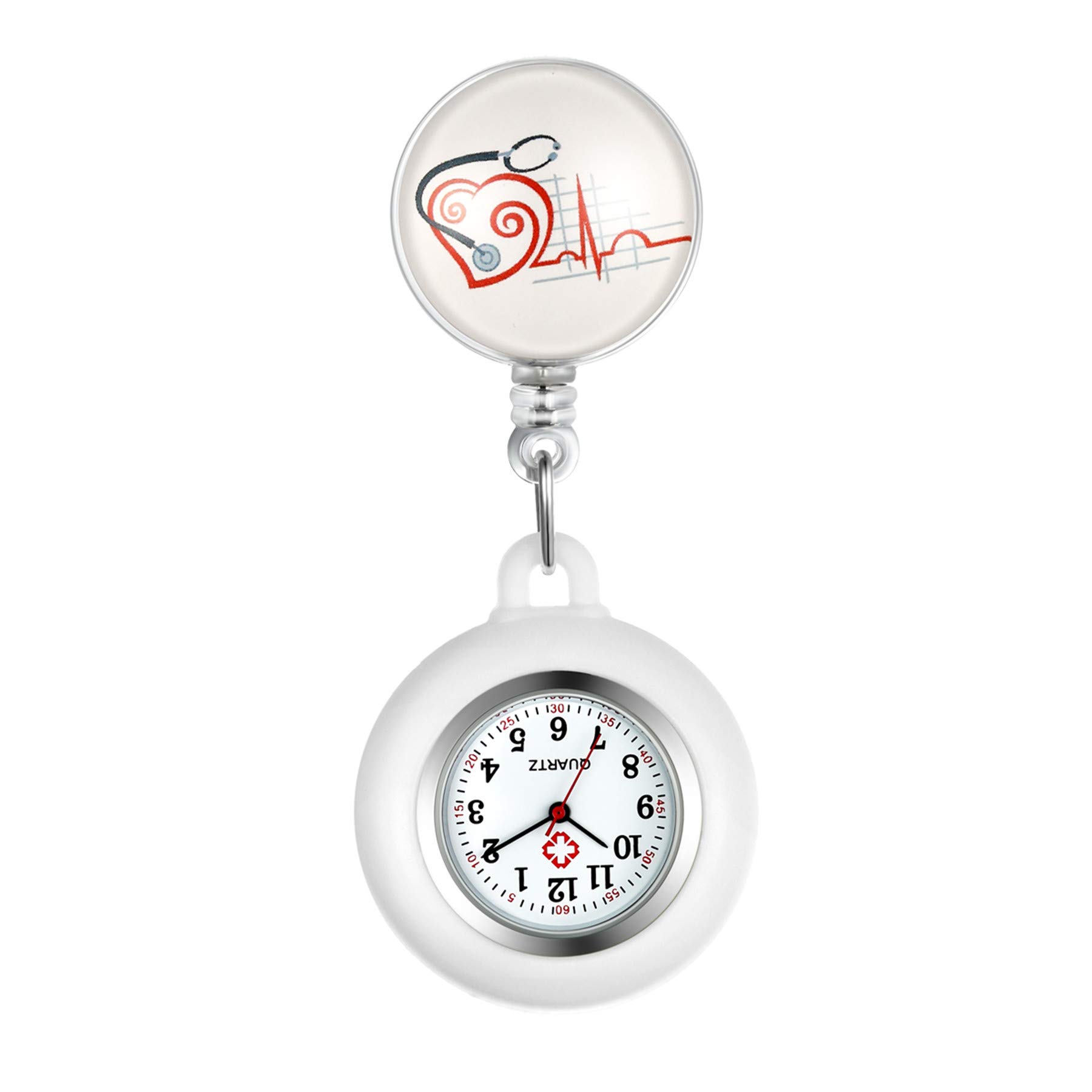 Avaner Retractable Nurse Watch with Clip - Waterproof Silicone Fob Pocket Watch for Women & Men - Perfect for Nurses, Doctors, and Medical Professionals On Duty