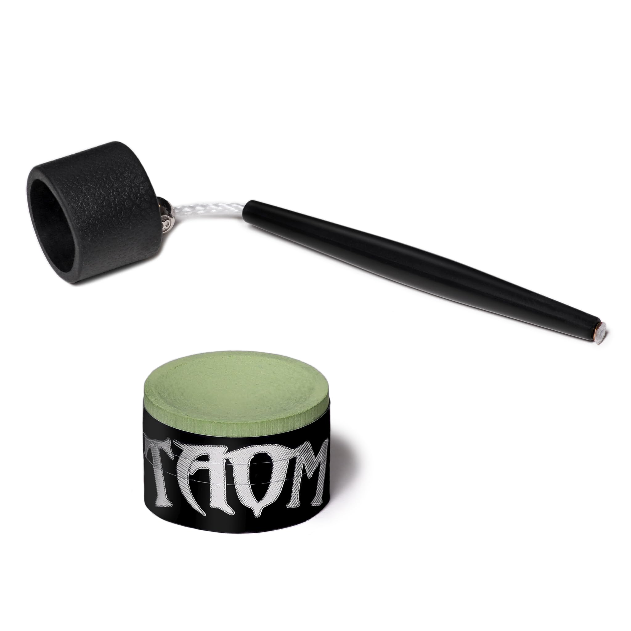 Premium Taom V10 Billiard Pool Cue Chalk - High-Performance Green Chalk with Holder | Perfect for Professional & Home Pool Tables, Snooker, and Billiards Practice