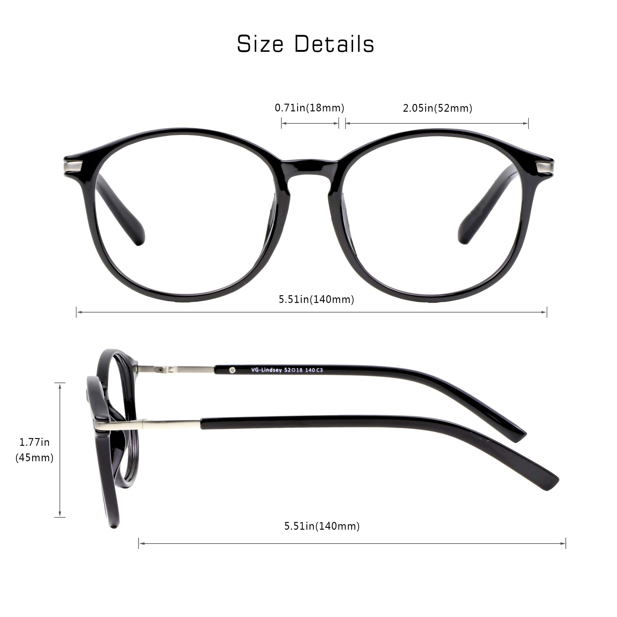 VisionGlobal Blue Light Blocking Glasses for Women & Men - Anti Eyestrain Computer Glasses with Stylish Oval Frame for Screen Time, Gaming & Reading | Reduce Digital Eye Fatigue from Phones, Laptops & TV