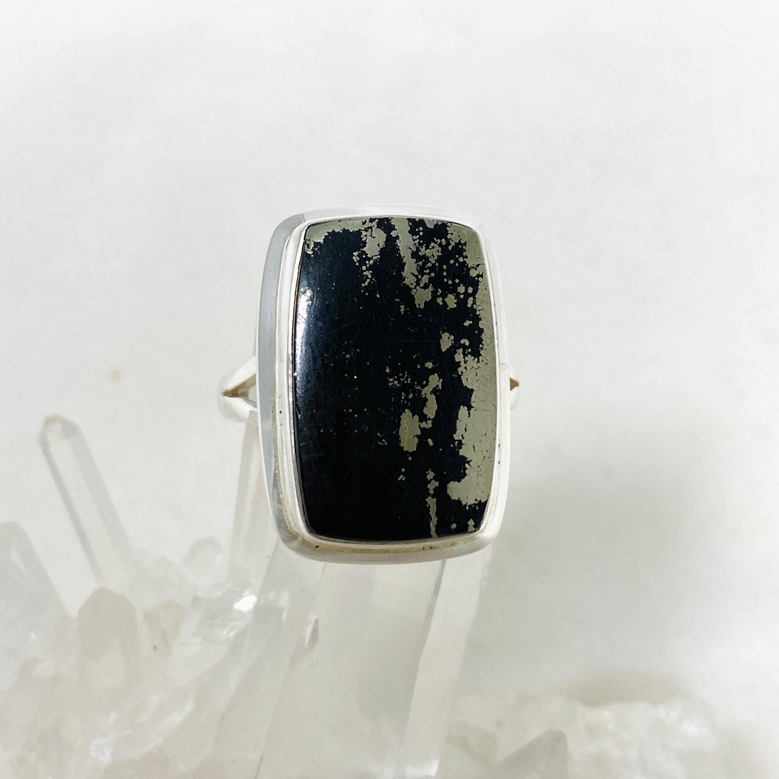 Healer's Gold Rectangle Split Band Ring for Women - Size 11 (KRGJ3199) | Elegant Stackable Ring for Everyday Wear, Date Nights & Special Occasions