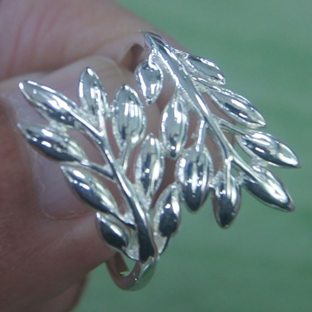 925 Sterling Silver Thai Design Leaf Ring - Elegant Handmade Jewelry for Women, Perfect for Parties, Weddings & Everyday Wear