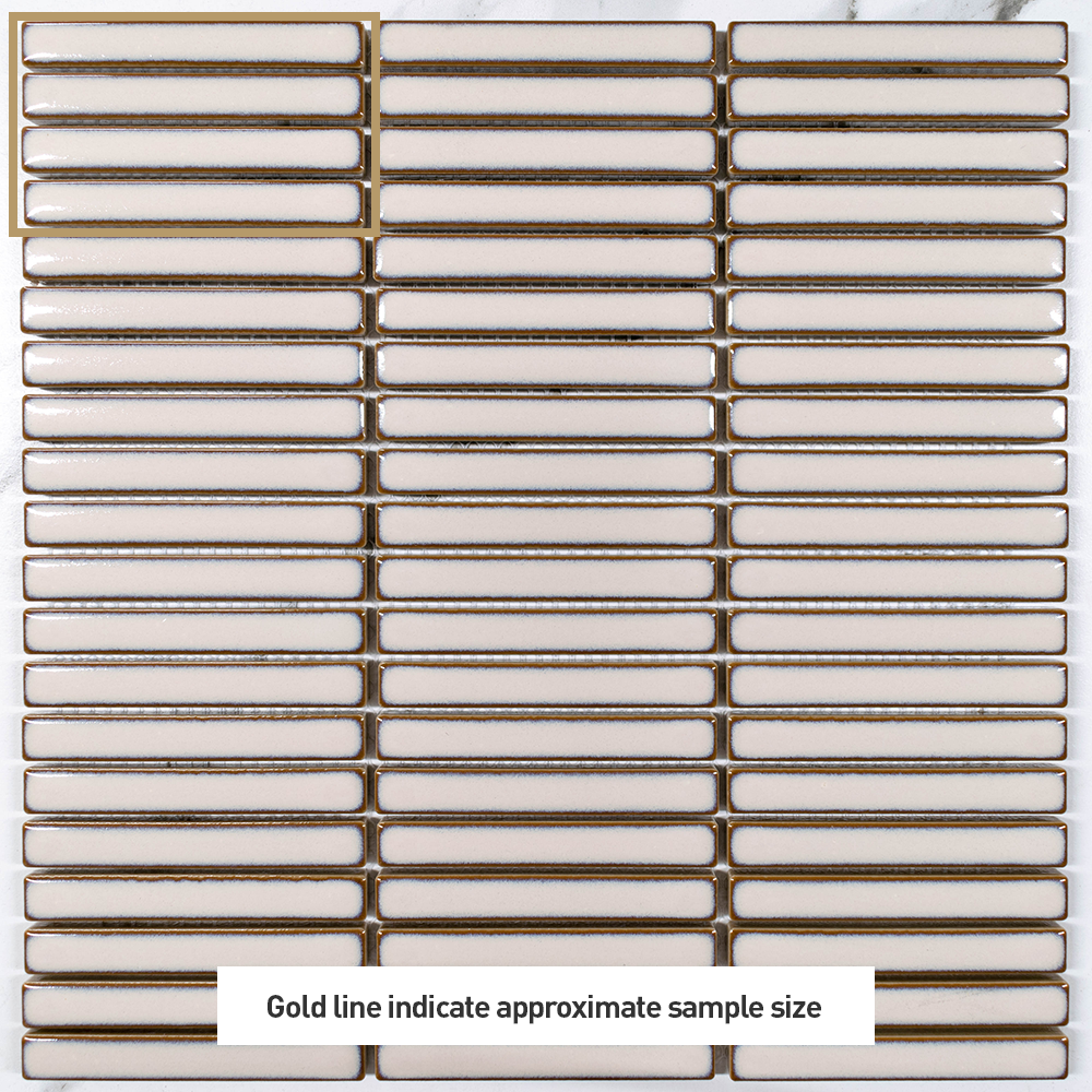 Kyoto Beige Kit Kat Gloss Mosaic Tile - Japanese Style Ceramic Wall & Floor Tiles for Kitchen Backsplash, Bathroom, and Shower Decor