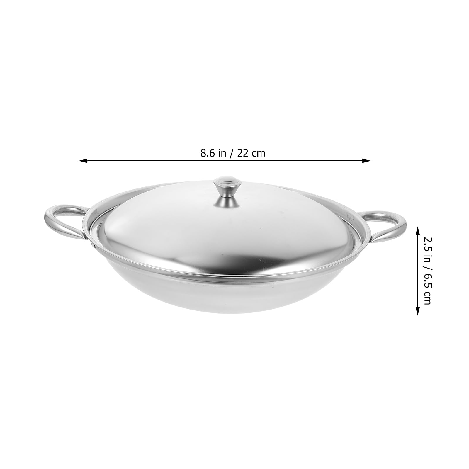 Premium Stainless Steel Wok Pan - Induction Compatible Stir Fry Pan with Double Handles for Chinese, Japanese & Shabu Hot Pot Cooking - Perfect for Home Kitchen & Restaurant Use - Ideal for Stir-Frying, Deep Frying & Hot Pot Meals