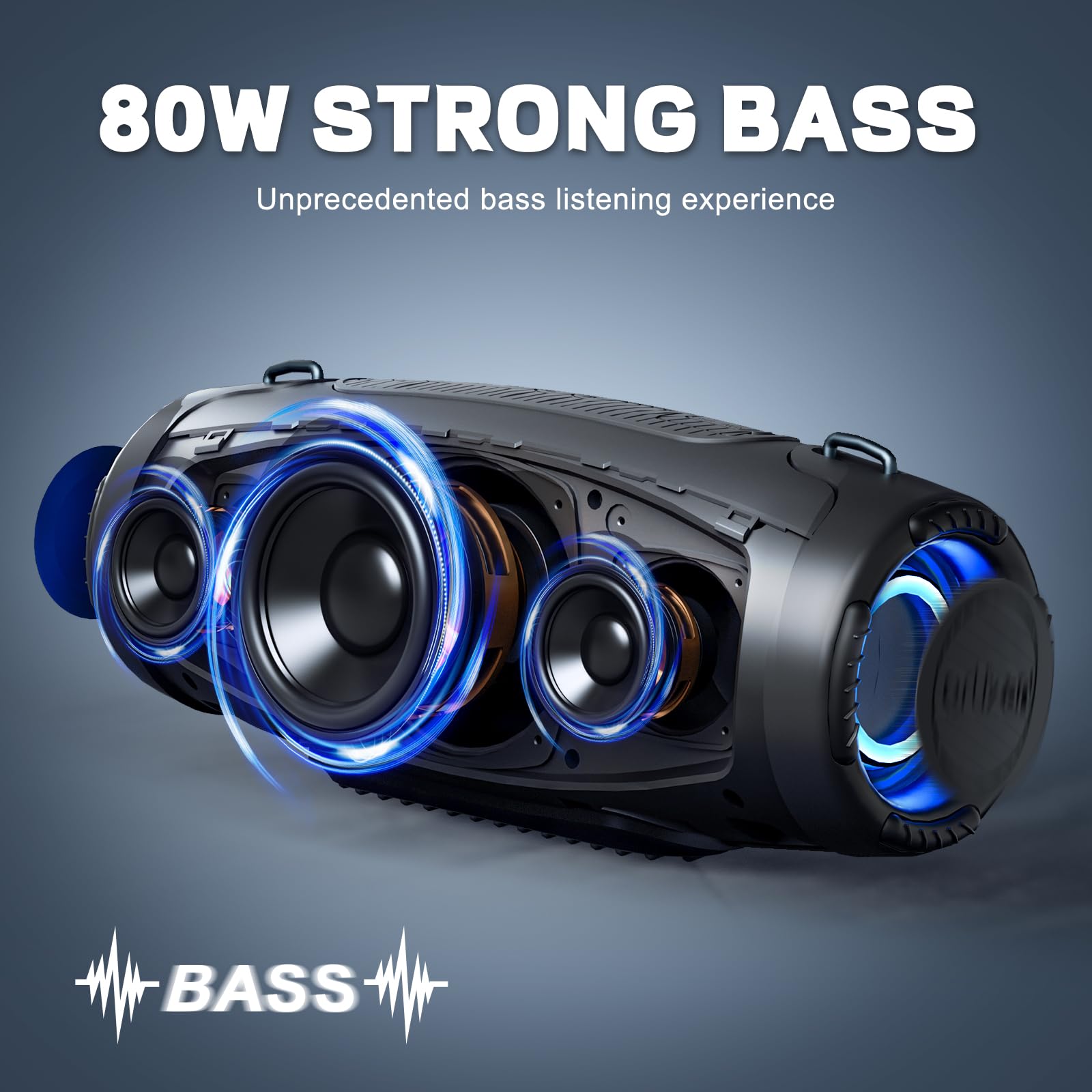 Ortizan 100W Bluetooth Speaker with LED Lights, IPX7 Waterproof Wireless Outdoor Speaker, 20H Playtime, Dual Pairing for Home, Party, Beach, Camping, and Poolside Gatherings
