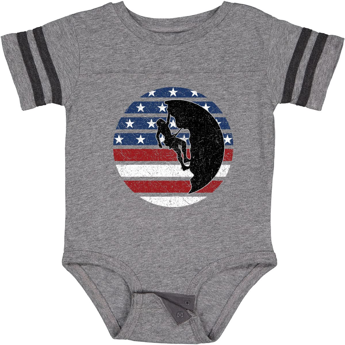 Inktastic Rock Climbing USA Flag Baby Bodysuit - Patriotic Infant Onesie for Boys & Girls - Perfect for 4th of July, National Holidays & Outdoor Adventures