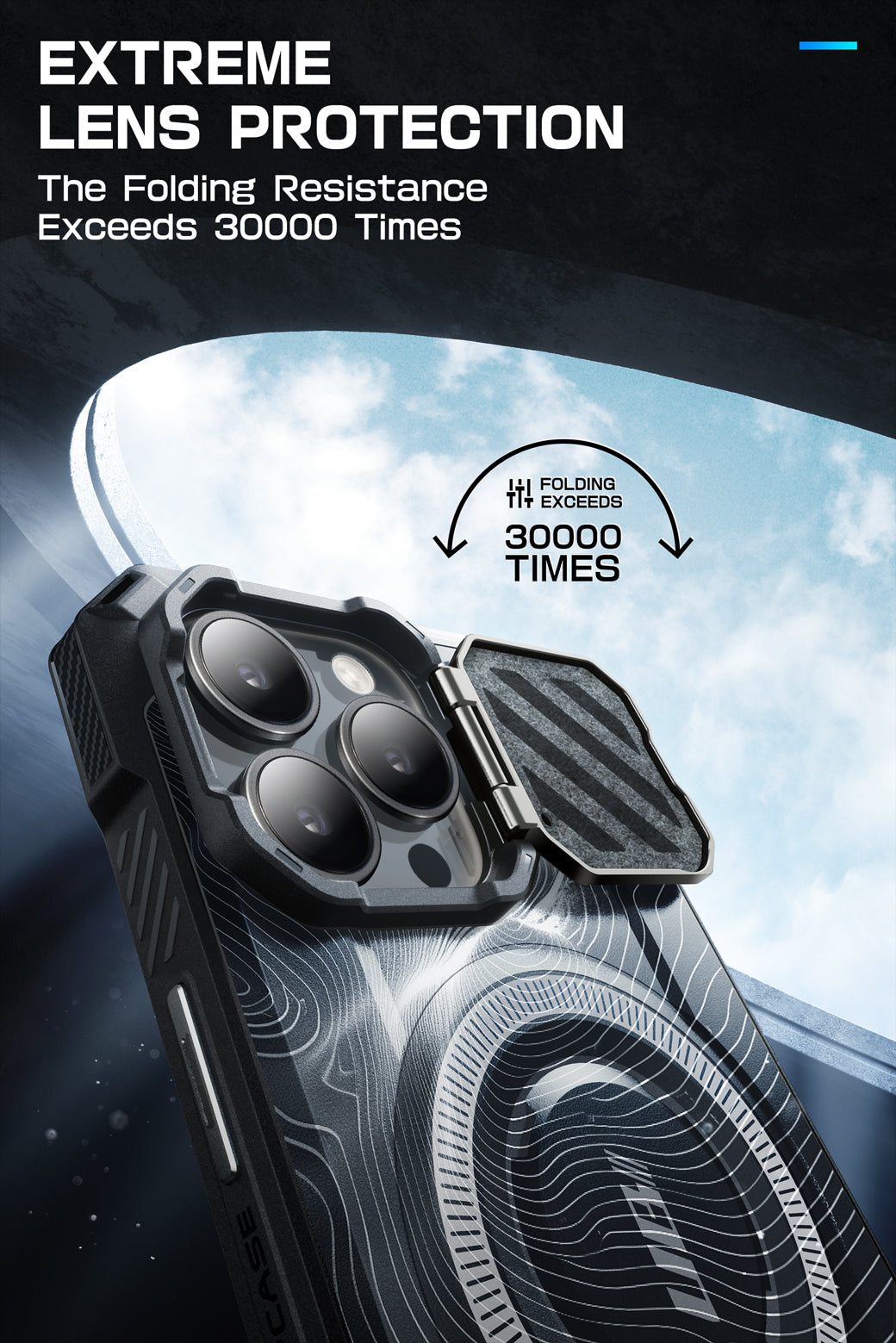 iPhone 15 Pro Max 6.7 Inch Unicorn Beetle MAG XT MagSafe Protective Case - Black Ripple Design | Shockproof & Wireless Charging Compatible | Perfect for Outdoor Adventures & Daily Use