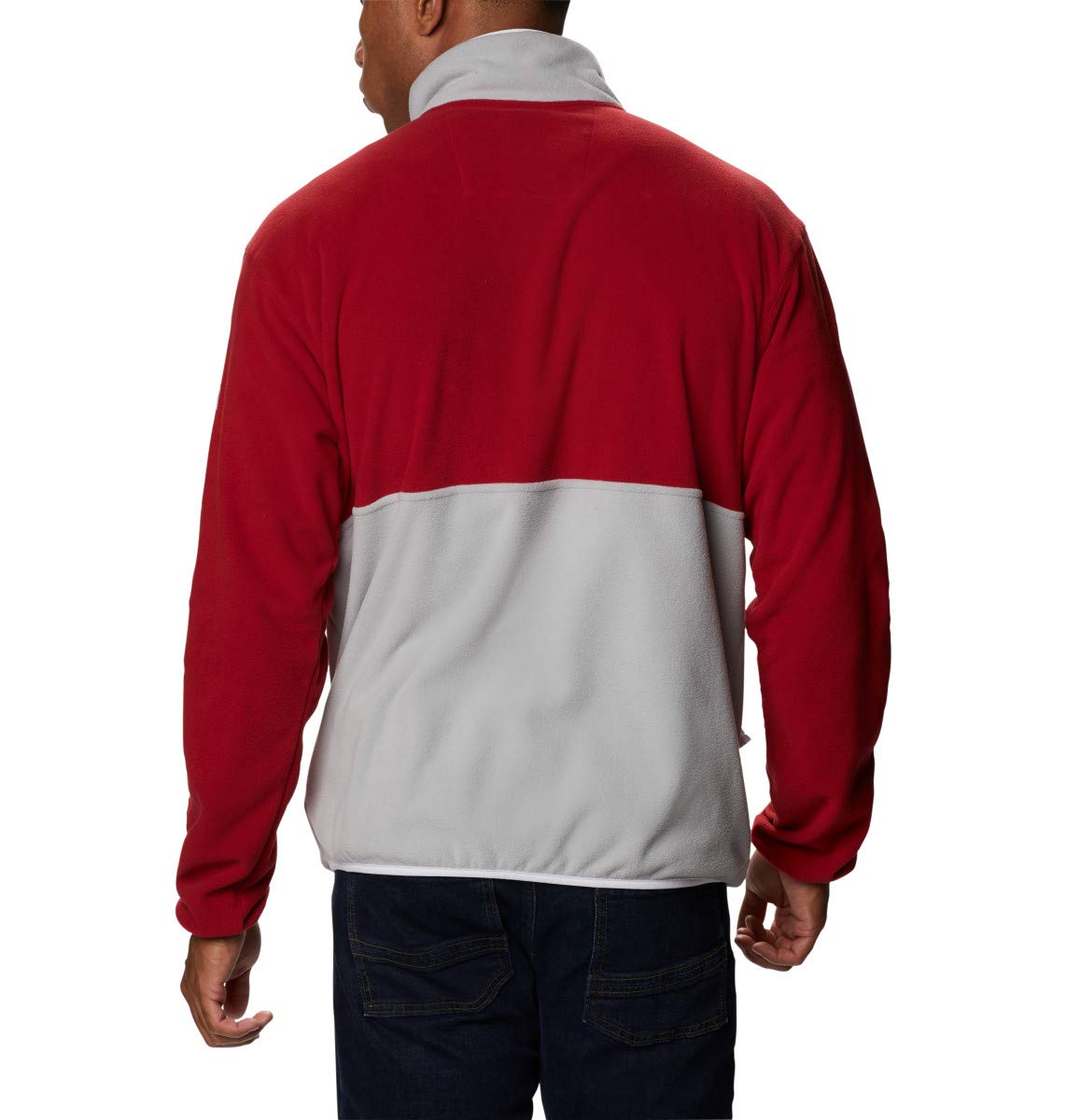 Columbia Men's Back Bowl Fleece Jacket - Lightweight, Warm & Comfortable, Red Velvet/Columbia Grey/White, Large - Perfect for Hiking, Camping & Outdoor Adventures