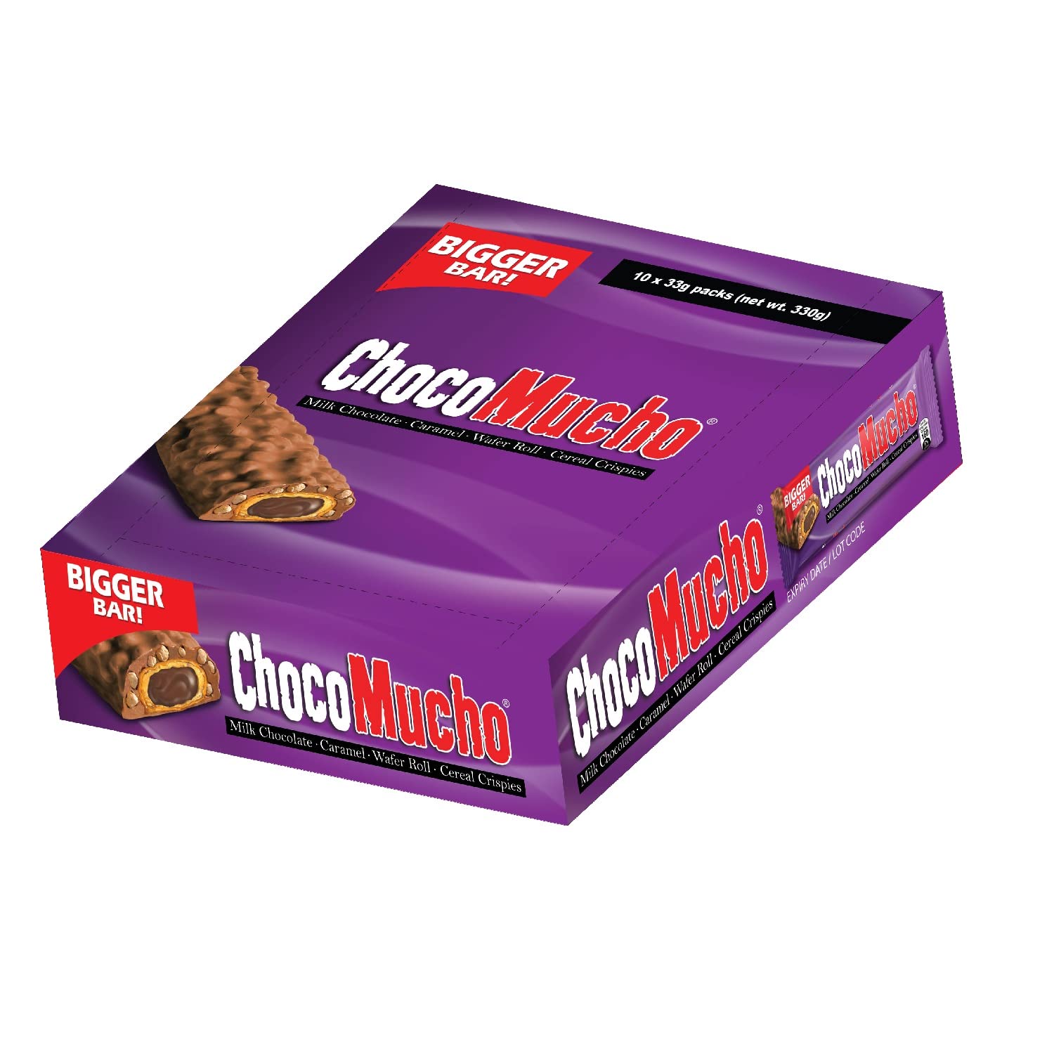 ChocoMucho Milk Chocolate Caramel Wafer Rolls - Crispy Snack Crackers (Pack of 10, 8.81 Oz) - Perfect for Breakfast Cereal, Office Snacks & Party Treats