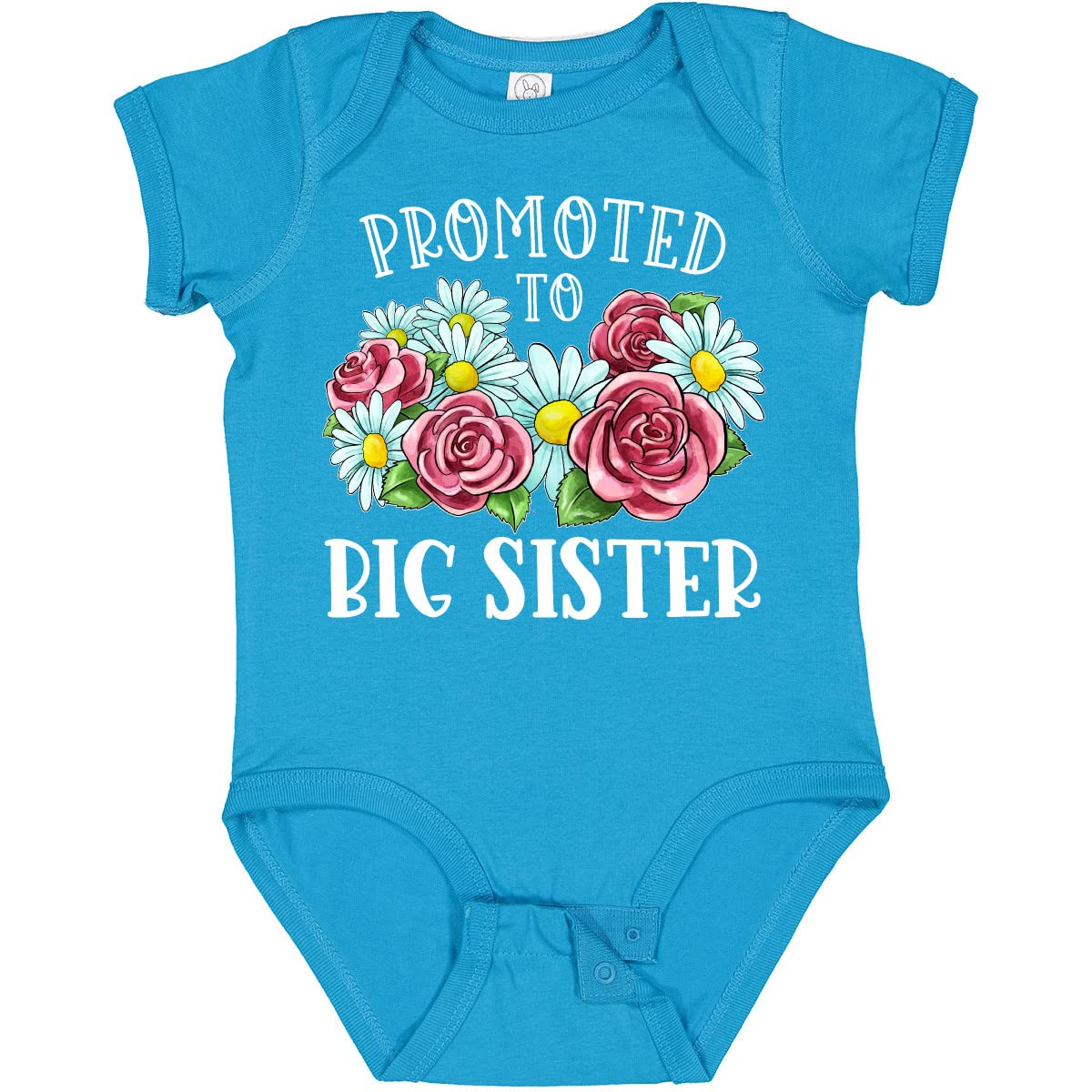 Inktastic Big Sister Baby Bodysuit with Floral Design - Cute Newborn Outfit for Sibling Announcement & Family Photos