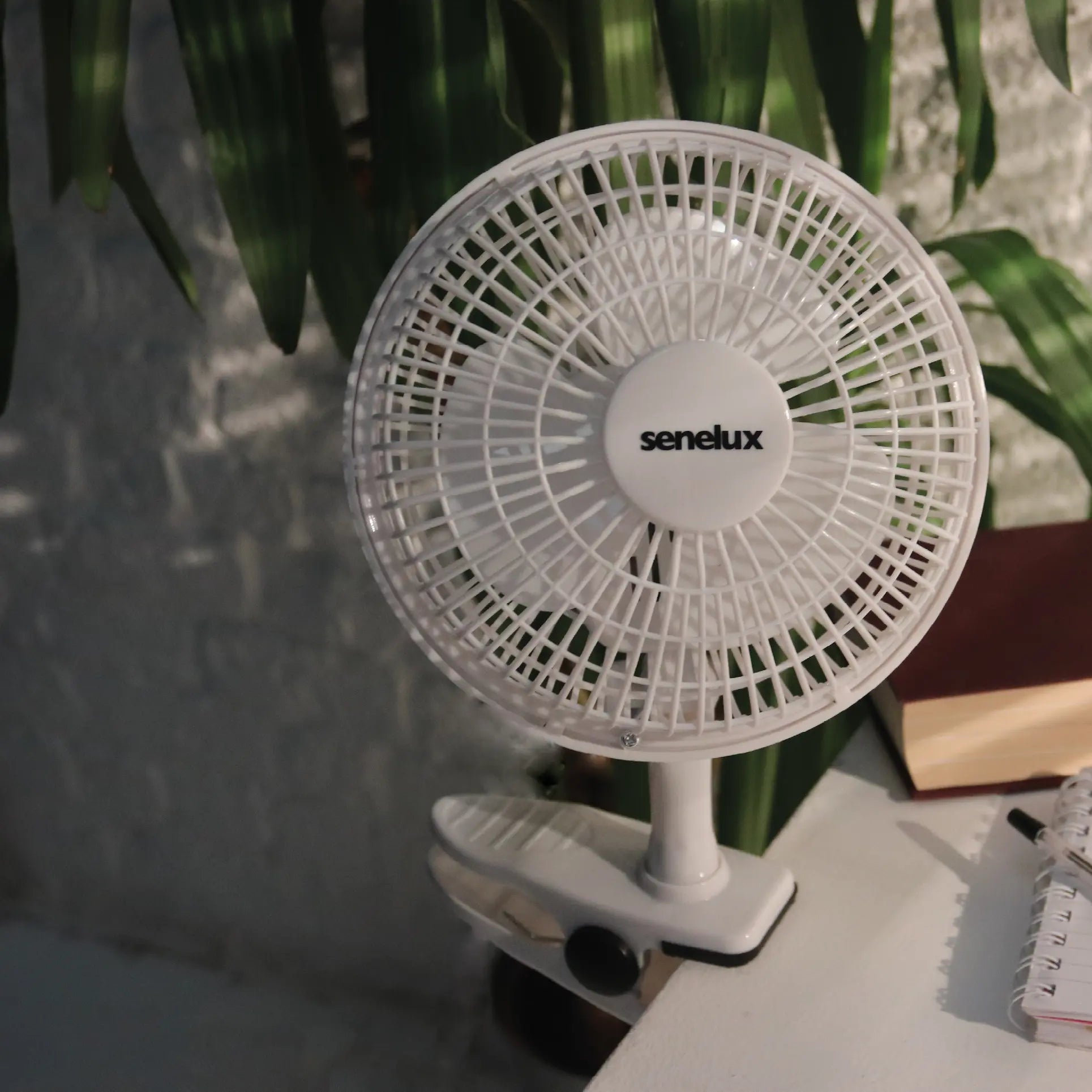 Senelux 6 Clip On Desk Fan - Portable Cooling Fan with Strong Airflow for Home, Office & Dorm Room | Perfect for Workstation, Nightstand & Study Desk