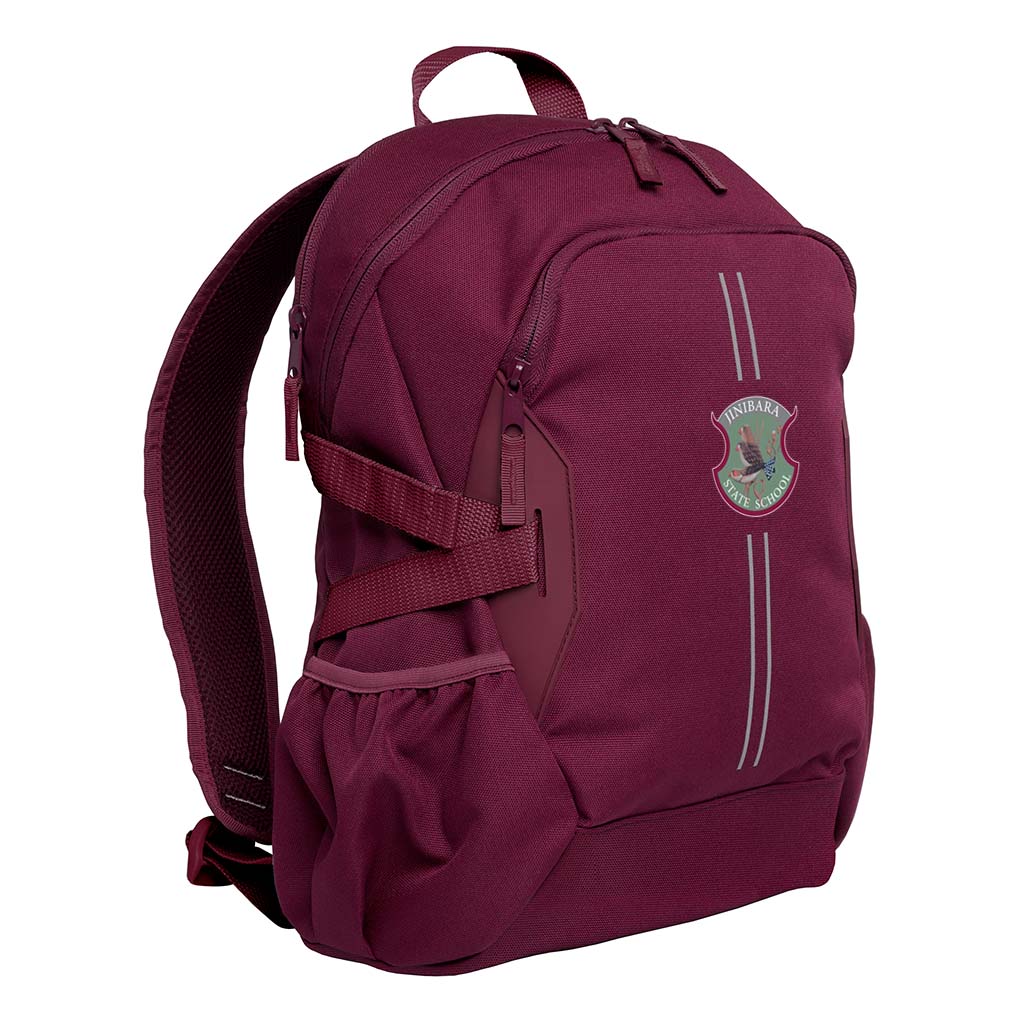 Jinibara State School Quantum Tuff Pack Medium 20L Maroon Backpack - Durable School Bag for Students, Perfect for Books, Laptops & Daily Essentials