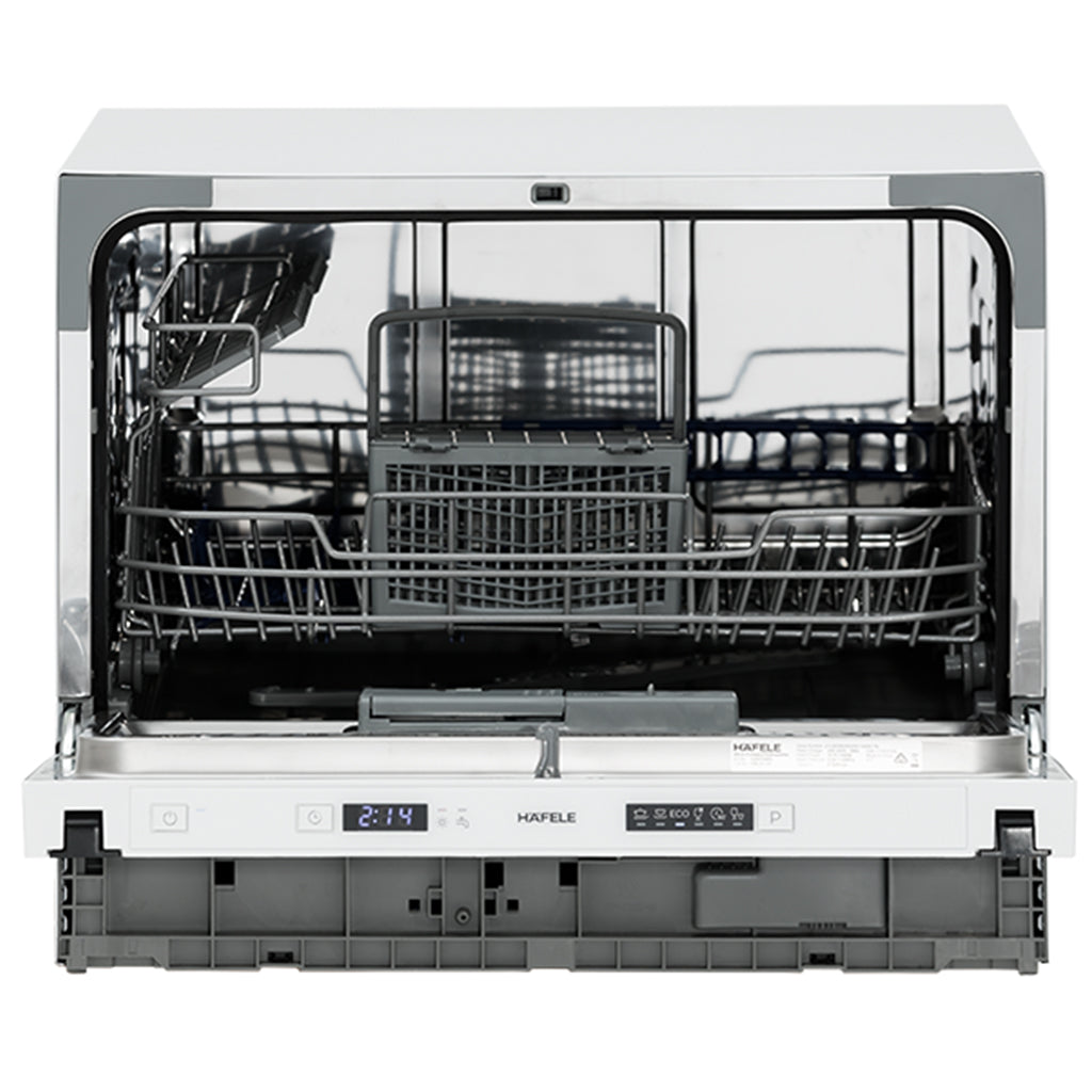 Hafele Compact Dishwasher - 18 Inch Built-In Dishwasher with 8 Place Settings, Energy Star Certified for Small Kitchens & Apartments - Perfect for Studio Living, RV, Office Breakroom & Tiny Homes