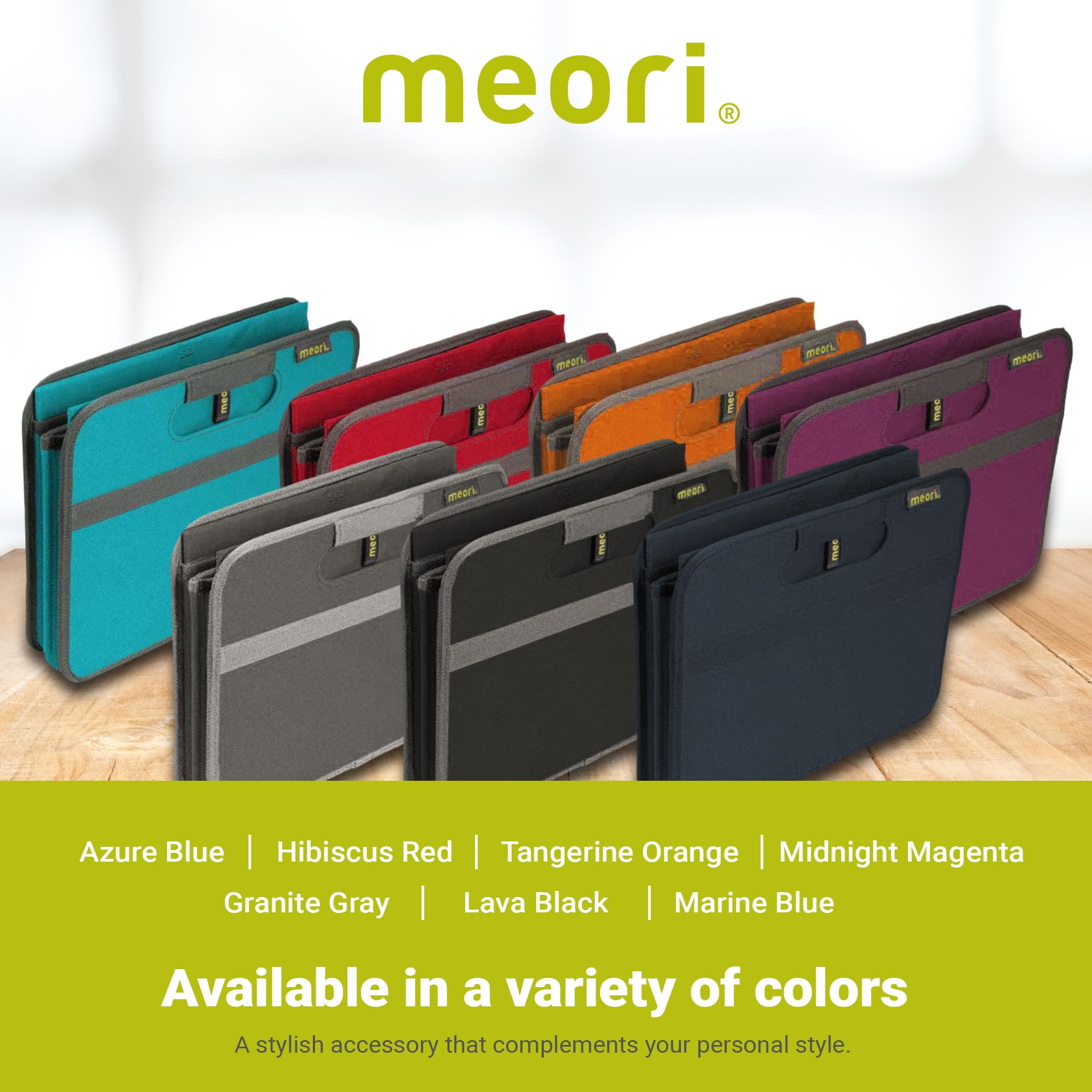 Meori Collapsible SUV Trunk Organizer - 2 Compartments for Groceries & Storage