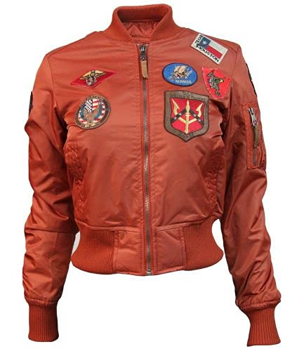 Top Gun Official MA-1 Bomber Jacket with Patches - Military Style Flight Jacket for Men, Aviator Pilot Costume for Halloween & Cosplay, Vintage Outerwear for Casual Wear