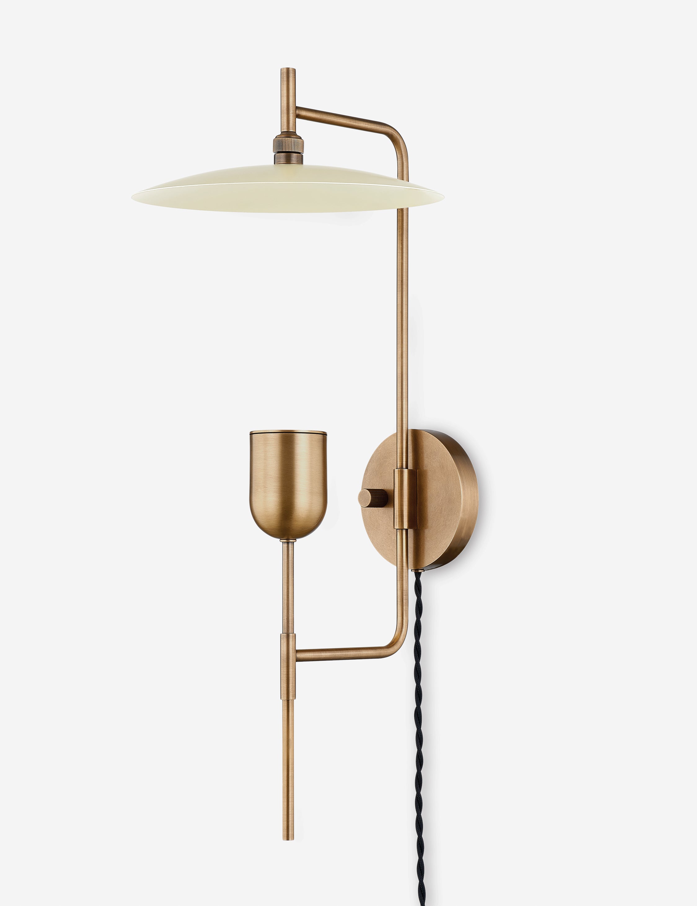 Eileen Plug In Wall Sconce - Modern Plug-in Light Fixture for Bedroom, Living Room & Hallway - Easy Install No Wiring Needed - Vintage Style Plug-In Wall Lamp with Fabric Shade