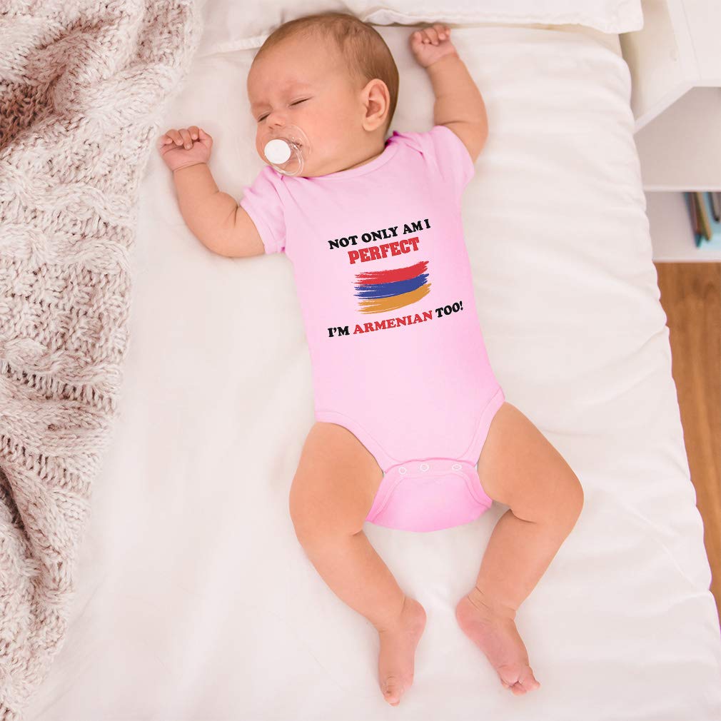 Funny Baby Bodysuit - 'Not Only I'm Perfect I'm Armenian Too' Cute Outfit for Boys & Girls | Perfect for Birthdays, Holidays & Family Photos