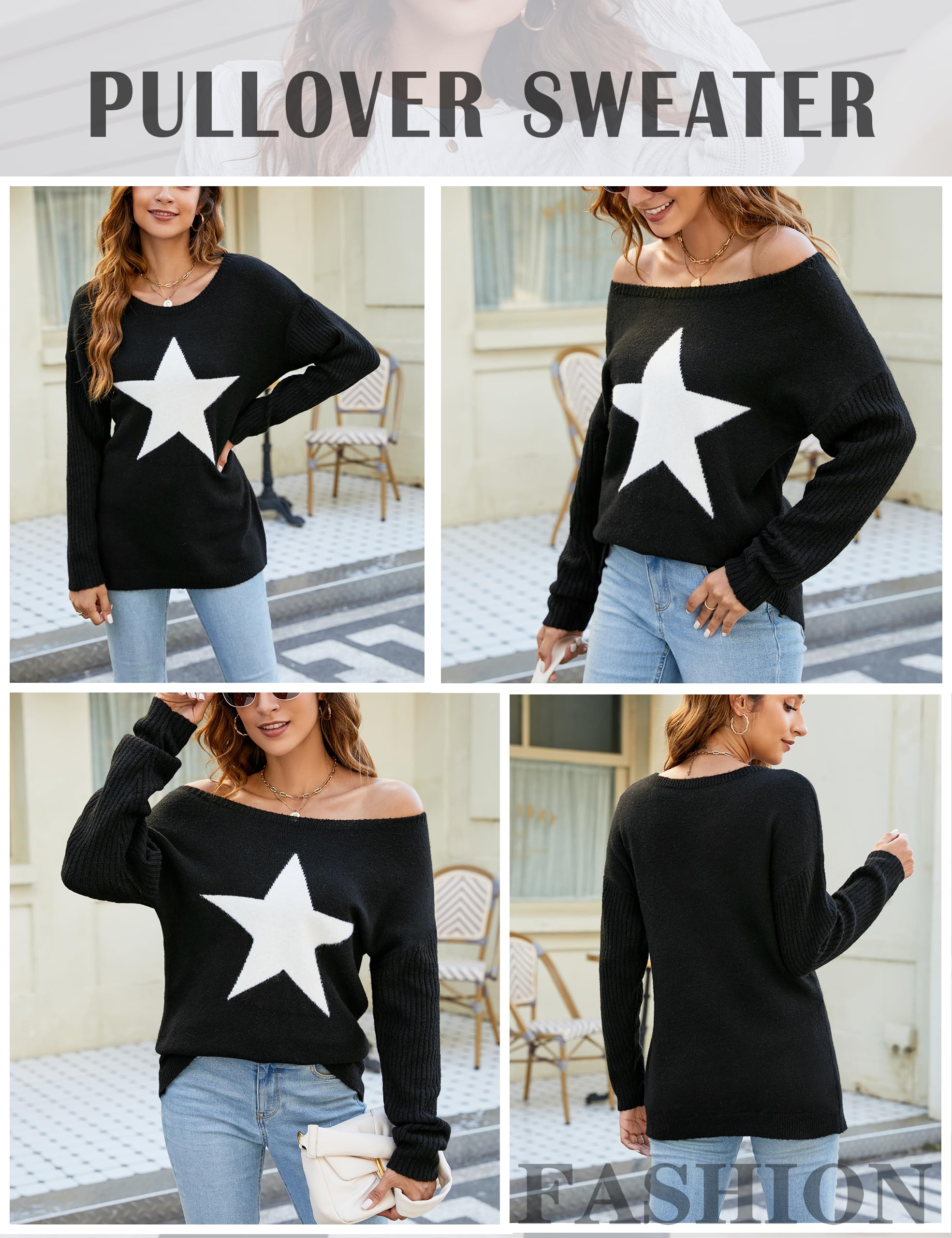 Blooming Jelly Women's Knitted Pullover - Oversized Graphic Sweatshirt for Leggings | Casual Outfit