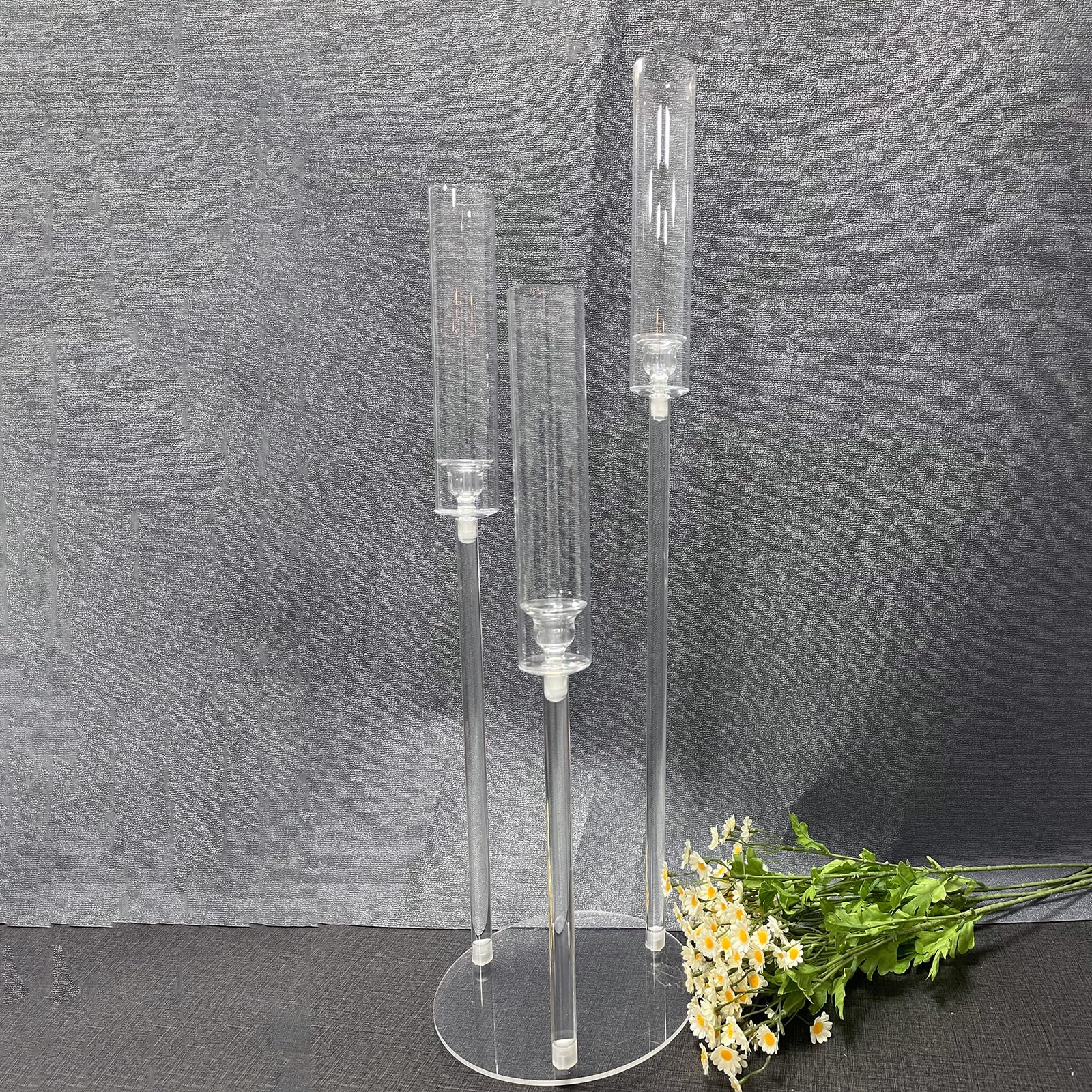 6-Piece Acrylic Candelabra Centerpiece Set - 30.7