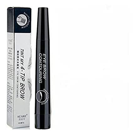 4D Microblading Eyebrow Tattoo Pen - Waterproof Fork Tip Brow Pencil for Professional Fine Sketching | Long-Lasting & Smudge-Proof | Perfect for Daily Makeup, Salon Use & Eyebrow Enhancement (Black)