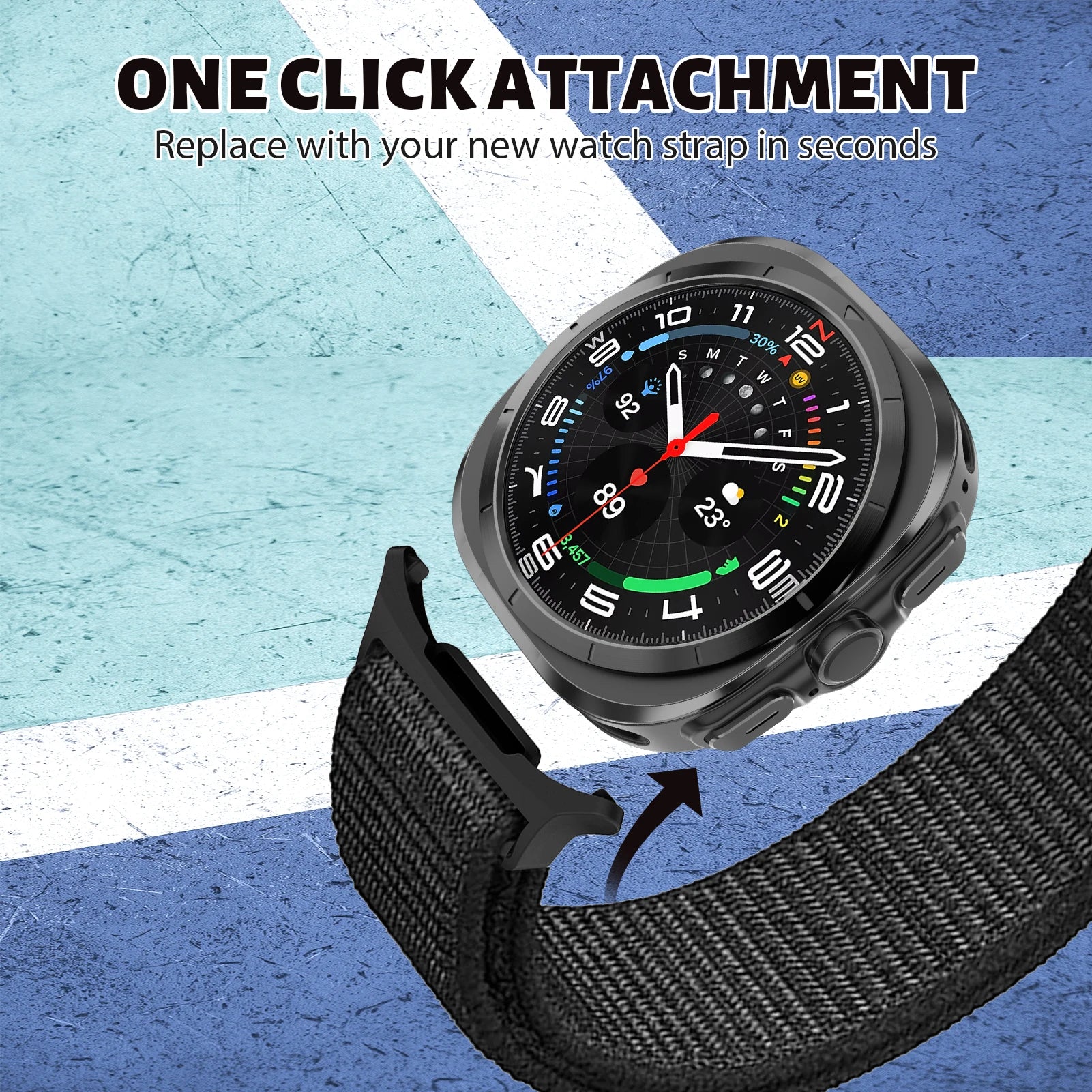 Durable Nylon Sports Bands for Samsung Watch Ultra - Comfortable & Adjustable Strap for Running, Gym Workouts & Outdoor Activities