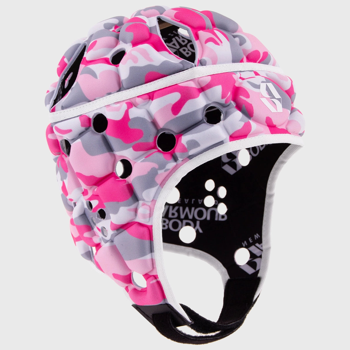 Body Armour Kids Ventilator Rugby Headguard - Pink Camo Design for Youth Rugby Protection | Perfect for Training & Matches