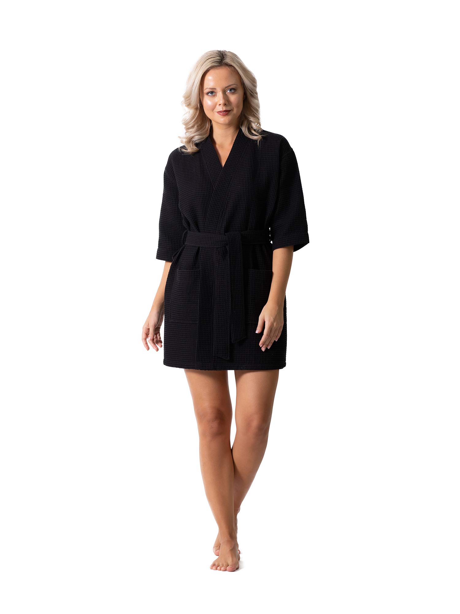 Lightweight Waffle Weave Kimono Robe - Soft Spa Bathrobe for Women, Bridesmaids & Relaxation - Perfect for Home, Bridal Showers & Vacation Getaways