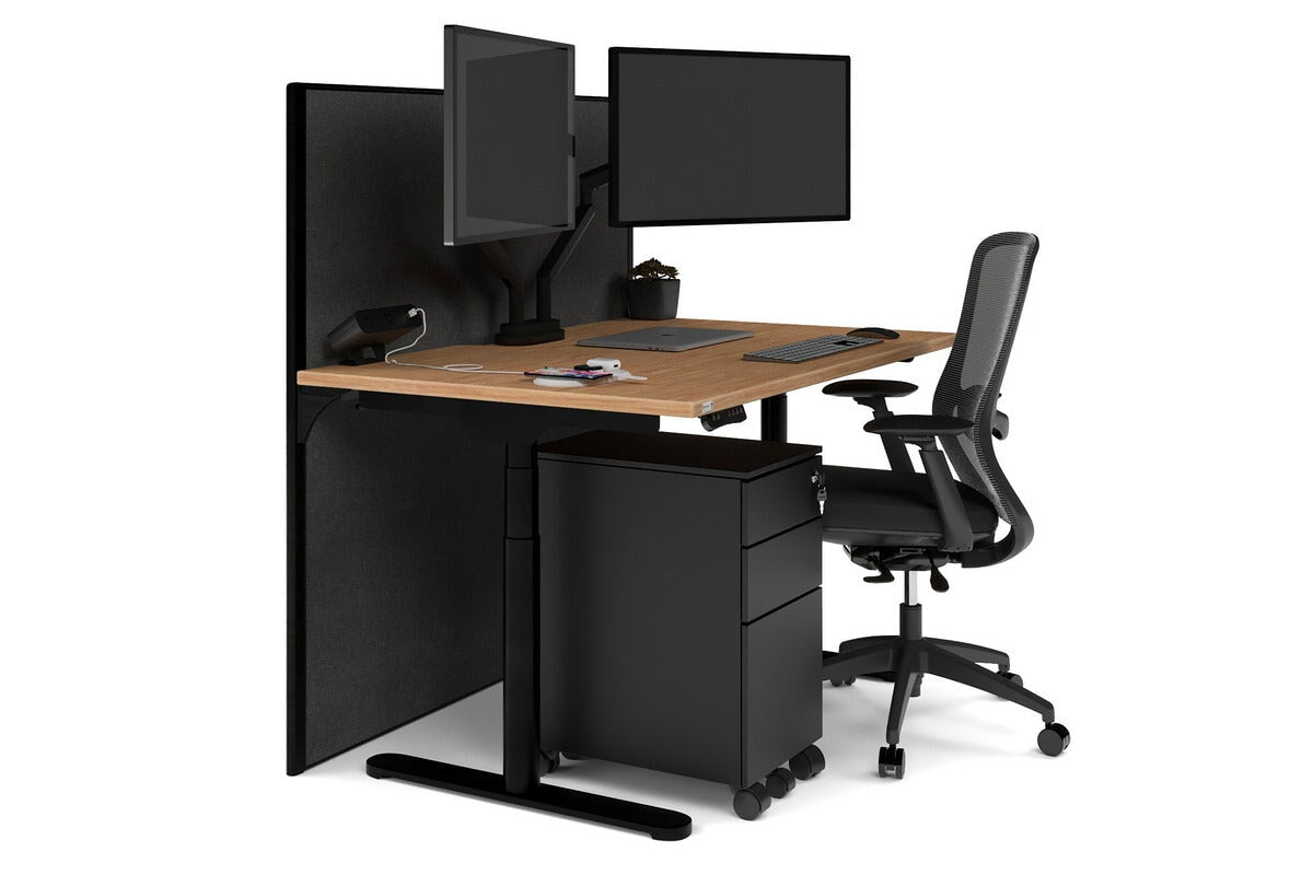 Flexi Premium Height Adjustable Single Workstation Desk - 1400L x 800W with Cable Management - Ergonomic Standing Desk for Home Office & Workspace