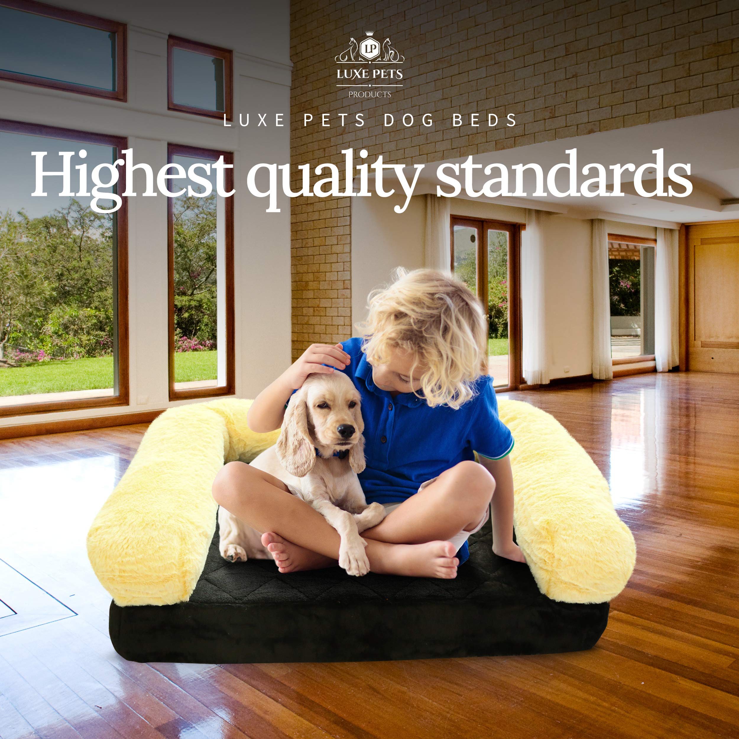 **Orthopedic Memory Foam Dog Bed - Waterproof & Machine Washable Cover - Durable & Plush Pet Sofa Bed for Large & Small Dogs - Perfect for Home, Crate & Travel Use**