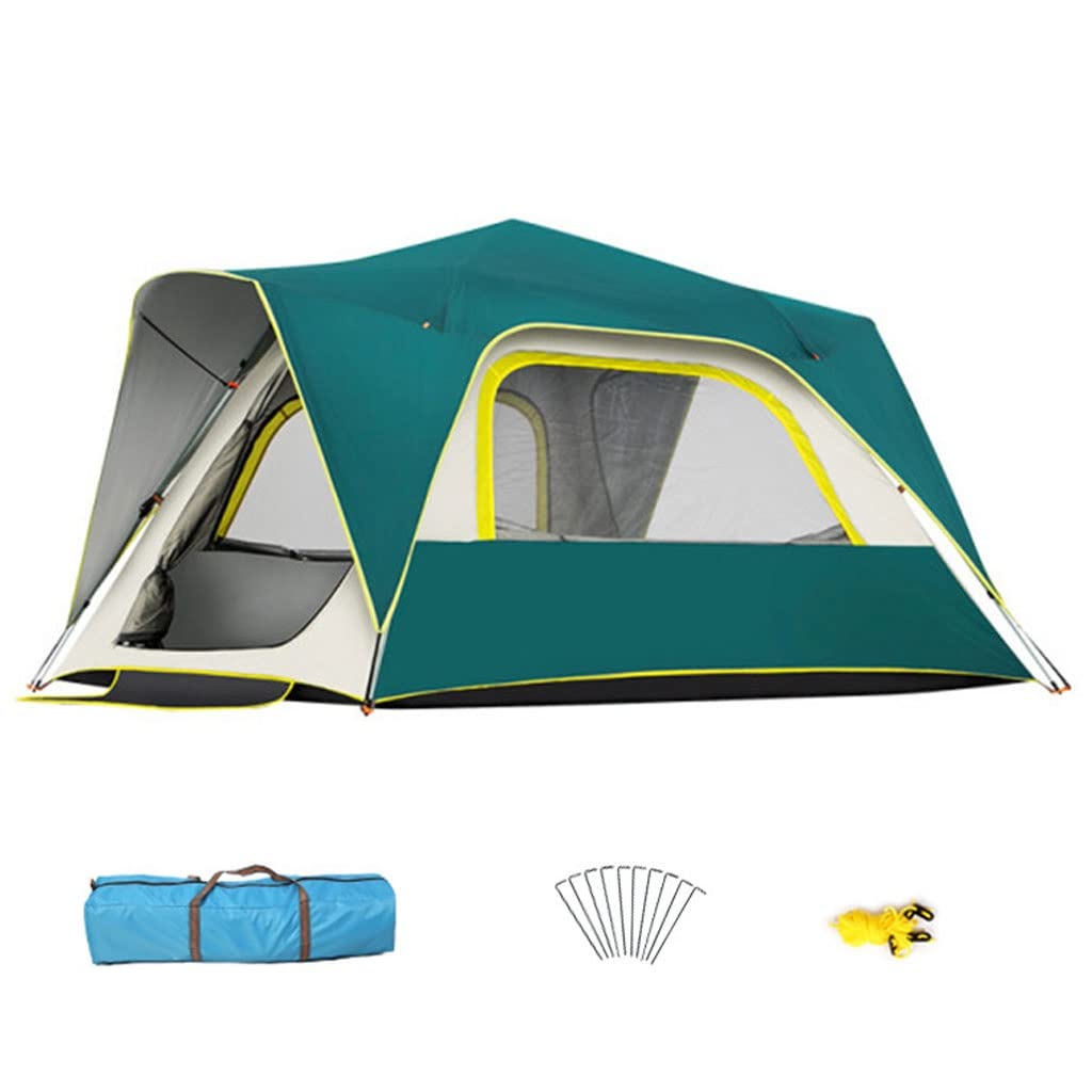 Xue Mei Zi 3-4 Person Camping Tent - Waterproof Windproof Family Tent with Top Rainfly, 2 Large Mesh Windows & Double Layer - Easy Setup Portable Tent with Carry Bag for Outdoor Adventures, Hiking, and Family Camping Trips