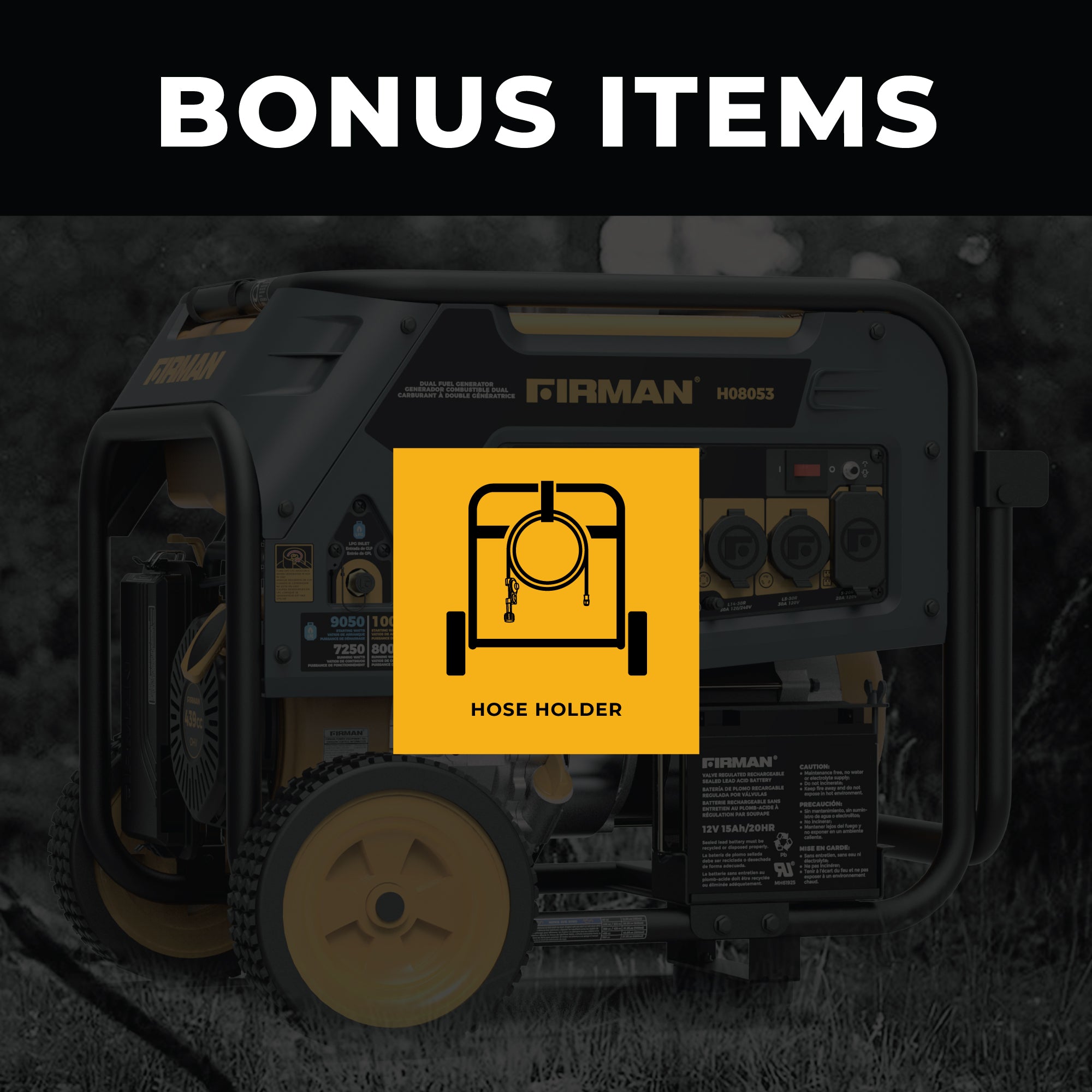 8000W Dual Fuel Portable Generator with Electric Start - 120V/240V Output for Camping, RV Trips & Emergency Power Backup