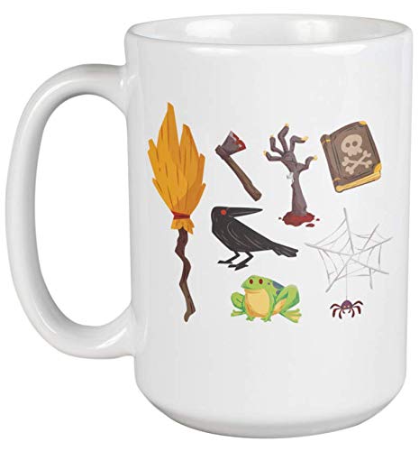 Halloween Coffee Mug 15oz - Cute Ghost & Pumpkin Design Ceramic Tea Cup for Men & Women - Perfect for Halloween Decor, Office Use & Gift Giving