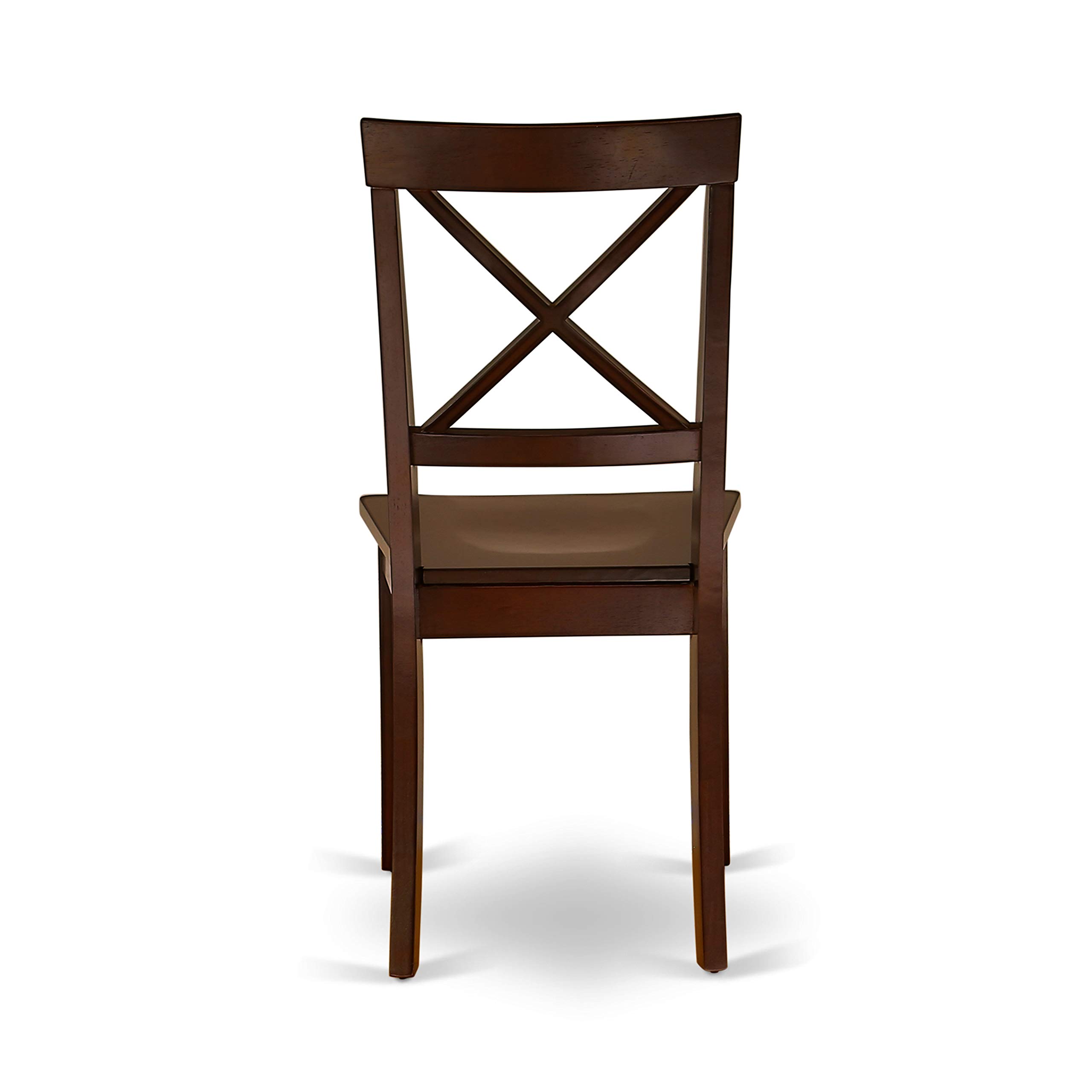 East West Furniture MLBO5-MAH-W 5-Piece Mahogany Dining Set with 36x54 Inch Extendable Table & 4 Wooden Chairs - Perfect for Small Spaces, Breakfast Nooks & Compact Dining Rooms