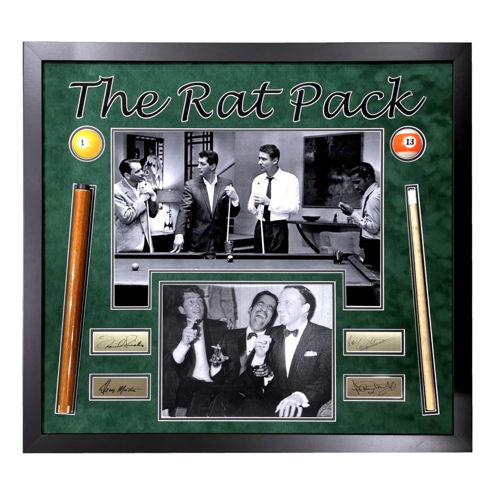 Rat Pack Oceans 11 Billiards Pool Ball 3D Collage Framed Photo - Vintage Vegas Casino Decor for Game Room, Man Cave & Movie Memorabilia Collection