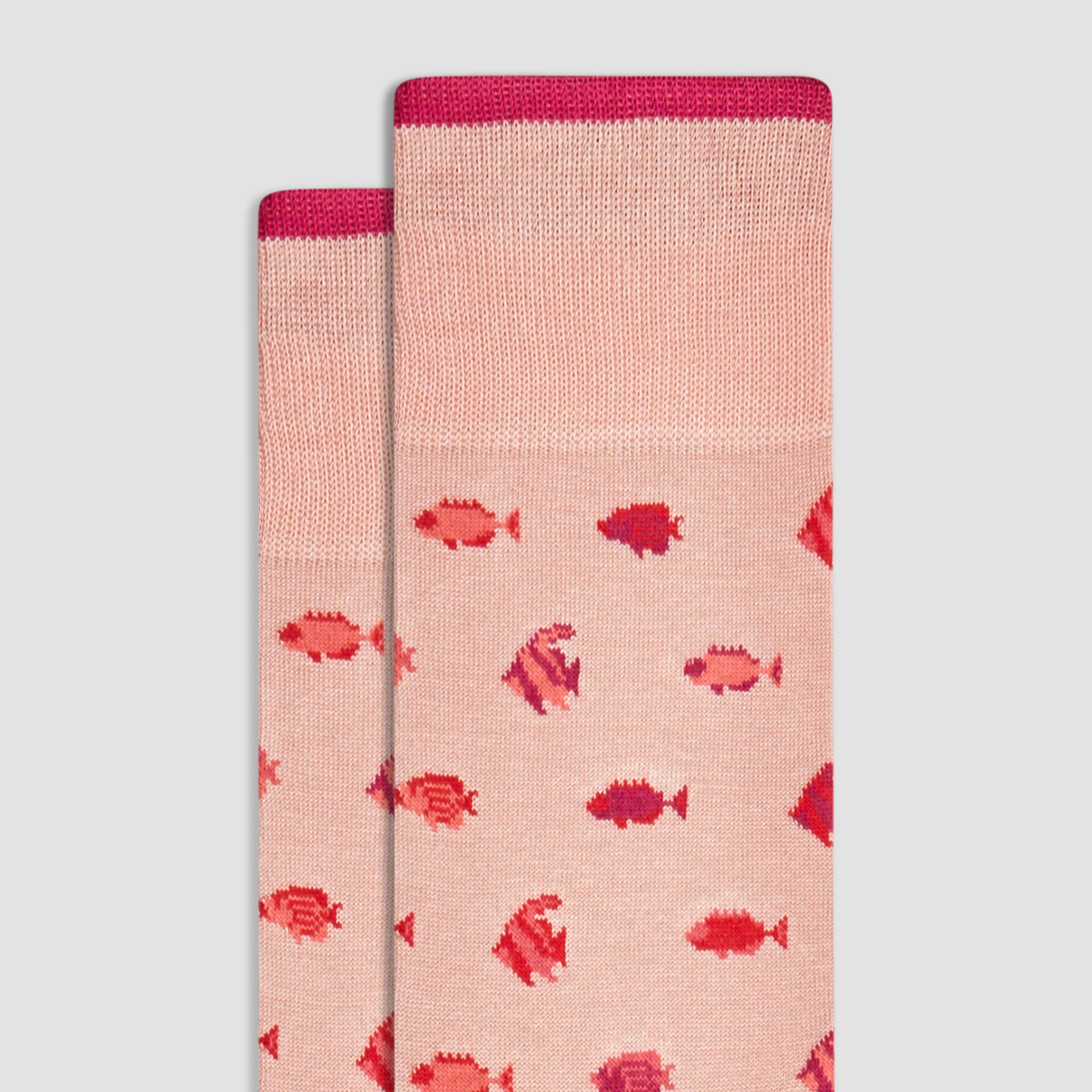 Fish Print Mid Calf Socks for Women & Men - Comfortable Cotton Casual Crew Socks - Perfect for Running, Hiking, and Everyday Wear