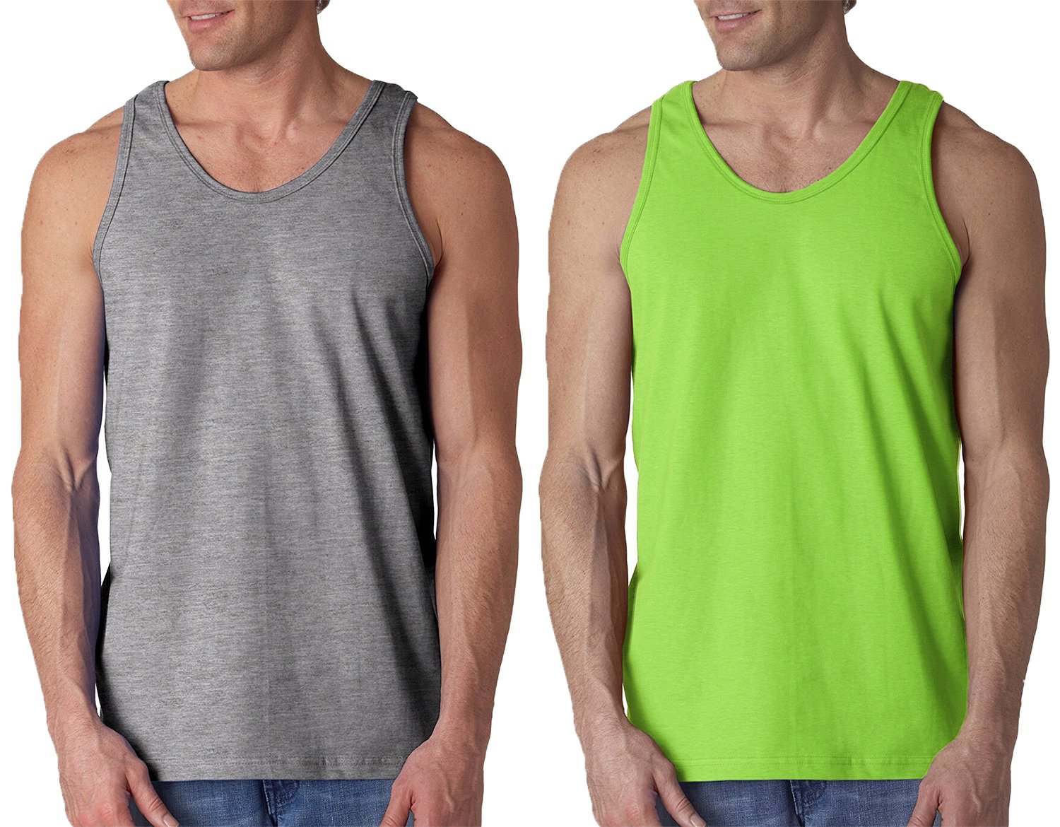 Men's 100% Cotton Muscle Tank Top - Breathable Workout Shirt for Gym & Running | Pre-Shrunk Casual Athletic Wear