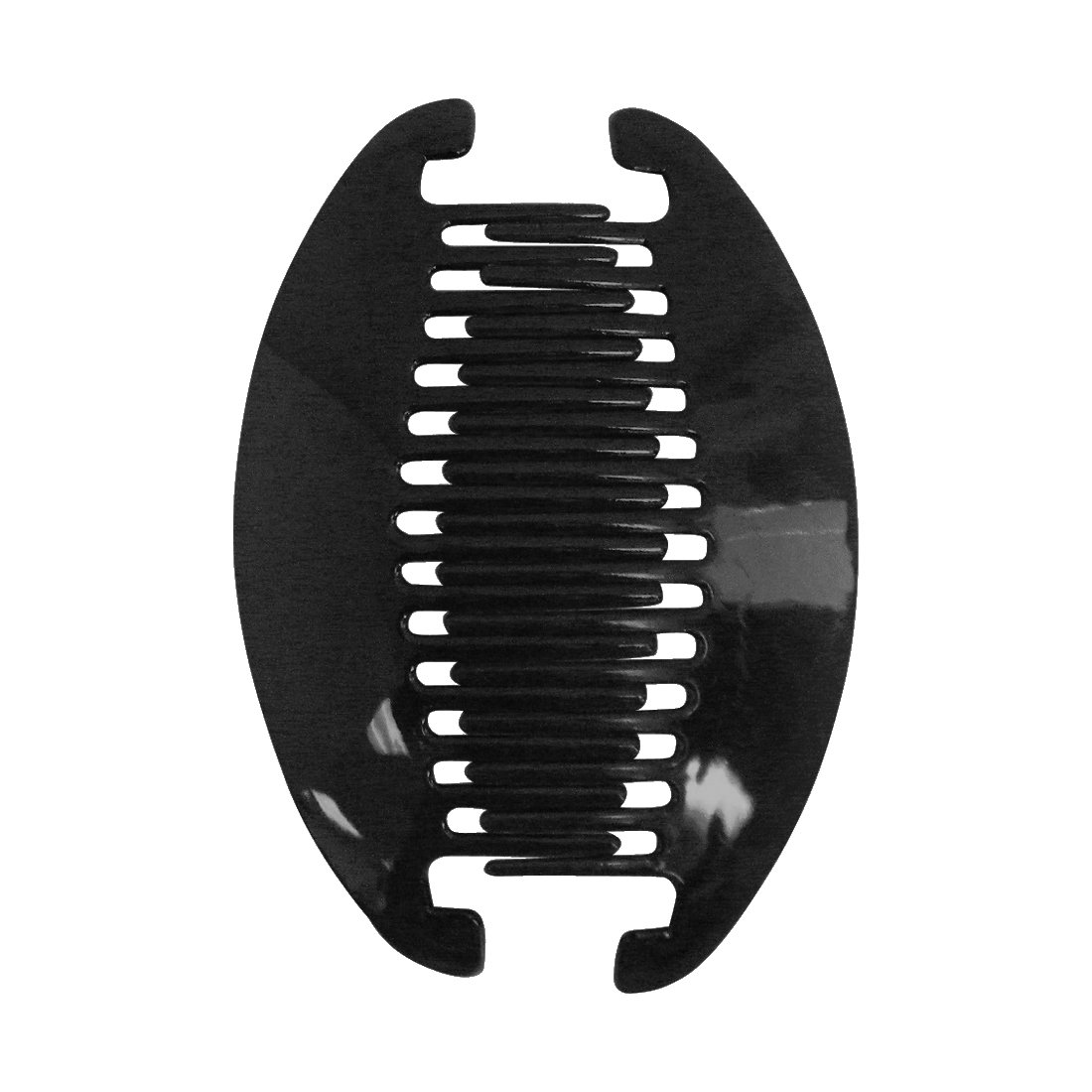 Black 6.5 Inch Banana Clip Hair Clincher - Interlocking Two-Sided Hair Comb for Women, Perfect for Updos, Ponytails, and Everyday Styling