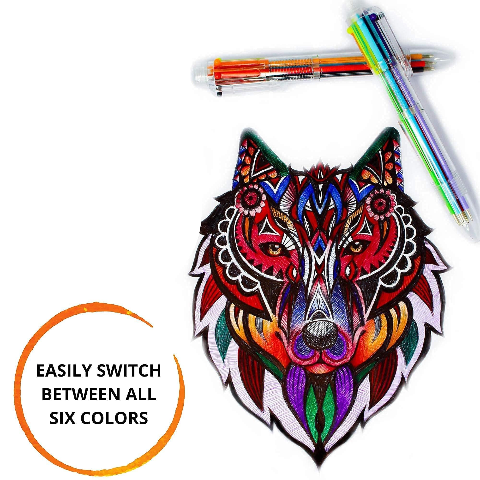 24 Pack Multicolor Pens - 6-in-1 & 10-in-1 Retractable Ballpoint Pens Set with 6 Vibrant Colors - Smooth Writing for School, Office & Note Taking - Perfect Back to School Supplies & Gift Idea