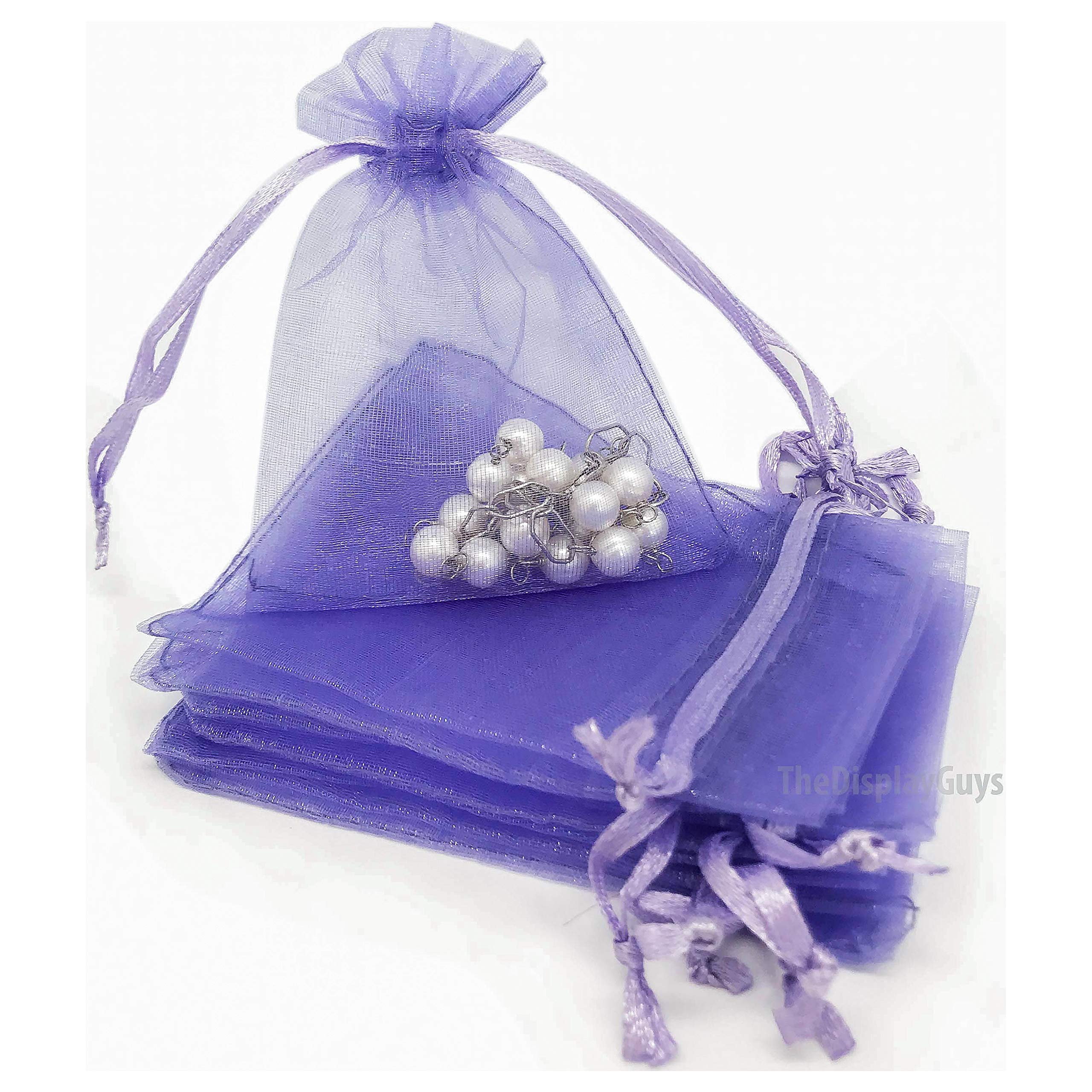 48-Pack 4x6 Lavender Sheer Organza Drawstring Gift Bags - Jewelry, Candy, Wedding Favors & Party Treat Bags - Perfect for Bridal Showers, Baby Showers & Birthday Party Favors