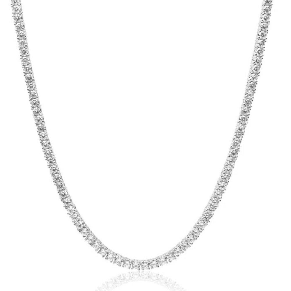 3mm Tennis Chain Necklace for Men - 18K Gold Plated Solitaire Hip Hop Jewelry - Perfect for Casual Wear, Parties & Gifts