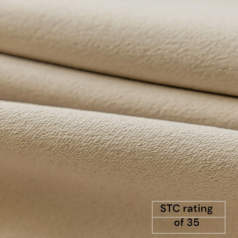 Astrid Beige Blackout Curtains - 100% Heavy Cotton Linen Custom Drapes for Bedroom & Living Room - Thermal Insulated Noise Reducing Window Treatments for Home Decor