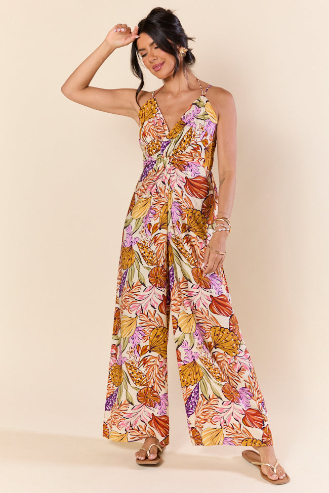 Lush Tropics Tropical Print Jumpsuit for Women - Floral Hawaiian Summer Romper - Beach Vacation Outfit, Pool Party Wear & Casual Summer Dress
