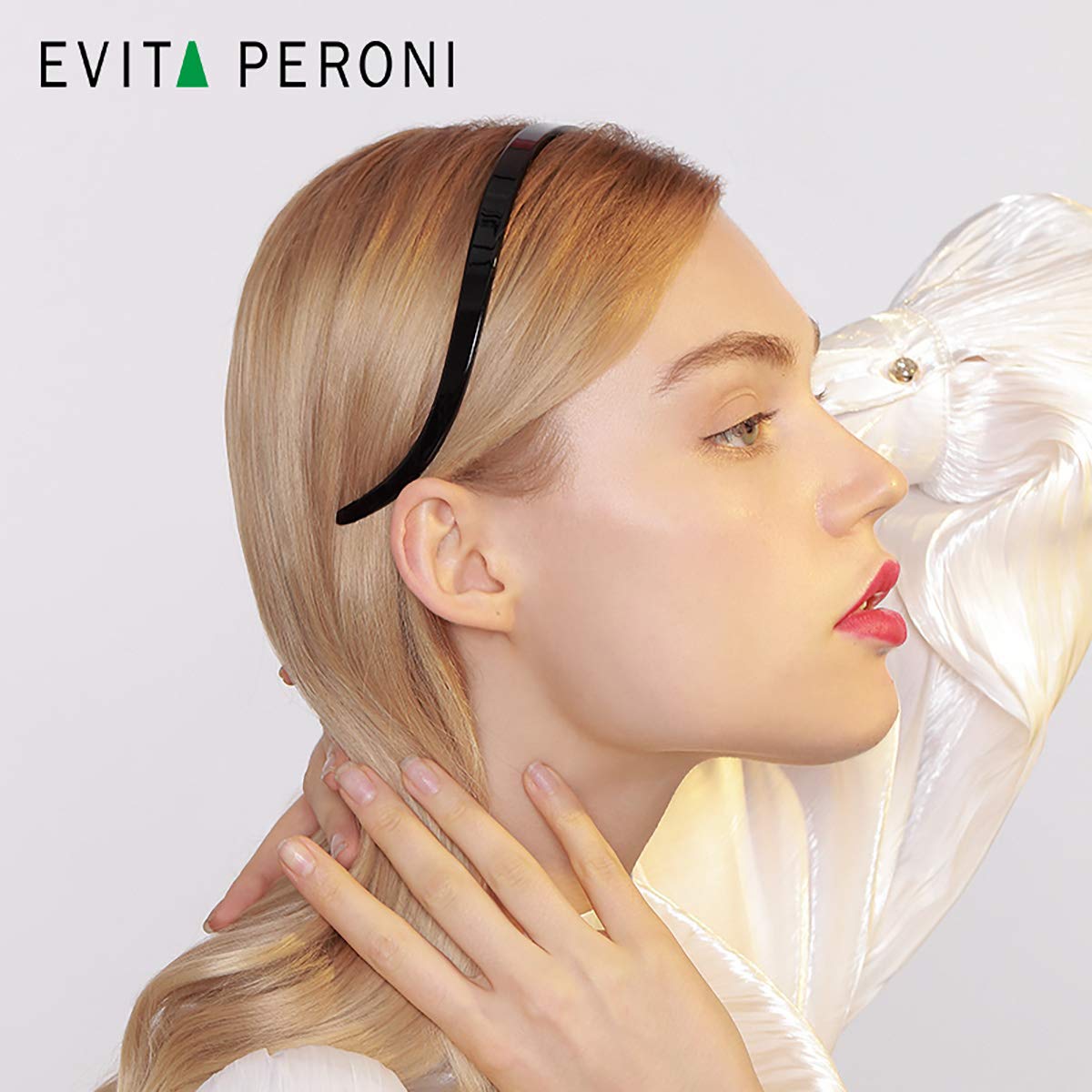 EVITA PERONI Thin Non-Slip Headbands for Women - Comfortable No Pressure Hair Bands Designed for Eyewear Wearers - Black Fashion Hair Accessories for Work, Yoga & Daily Use
